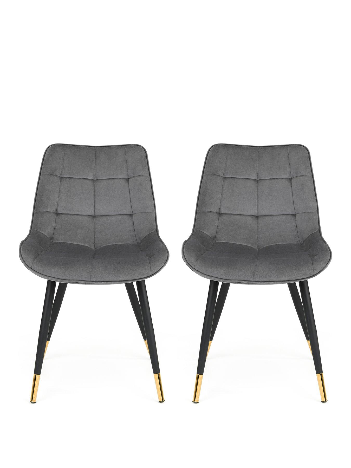 Image 2 of 5 of Julian Bowen Hadid Set of 2 Dining Chairs - Grey