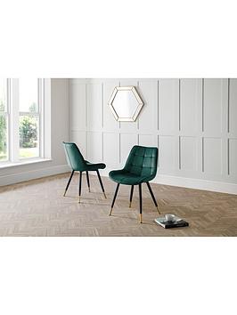 Product photograph of Julian Bowen Hadid Set Of 2 Dining Chairs - Green from very.co.uk