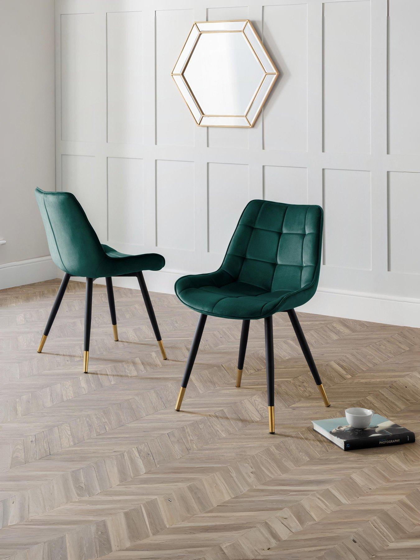 Julian Bowen Hadid Set of 2 Dining Chairs - Green