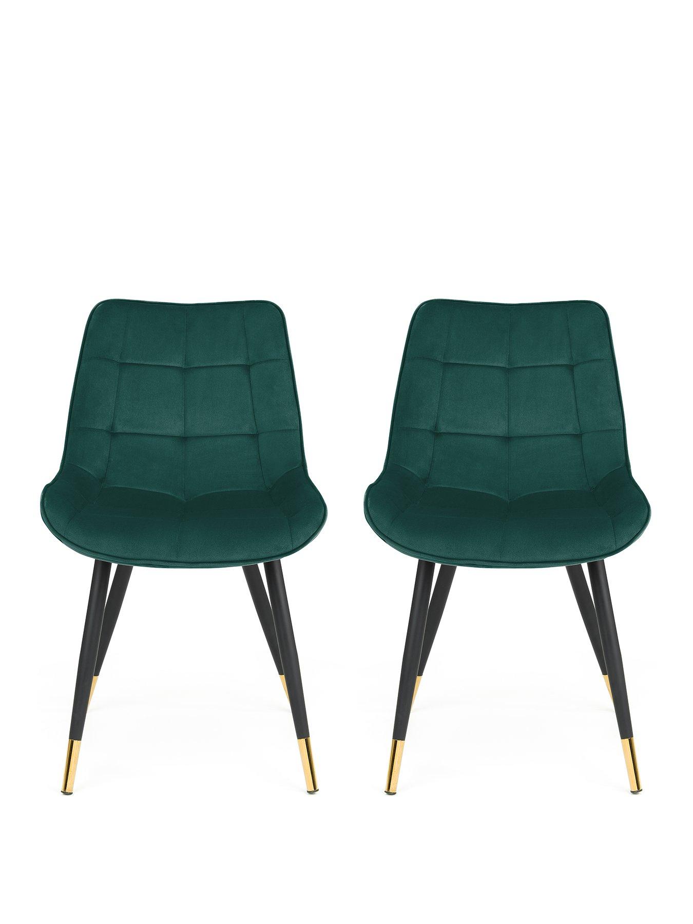 Image 2 of 5 of Julian Bowen Hadid Set of 2 Dining Chairs - Green