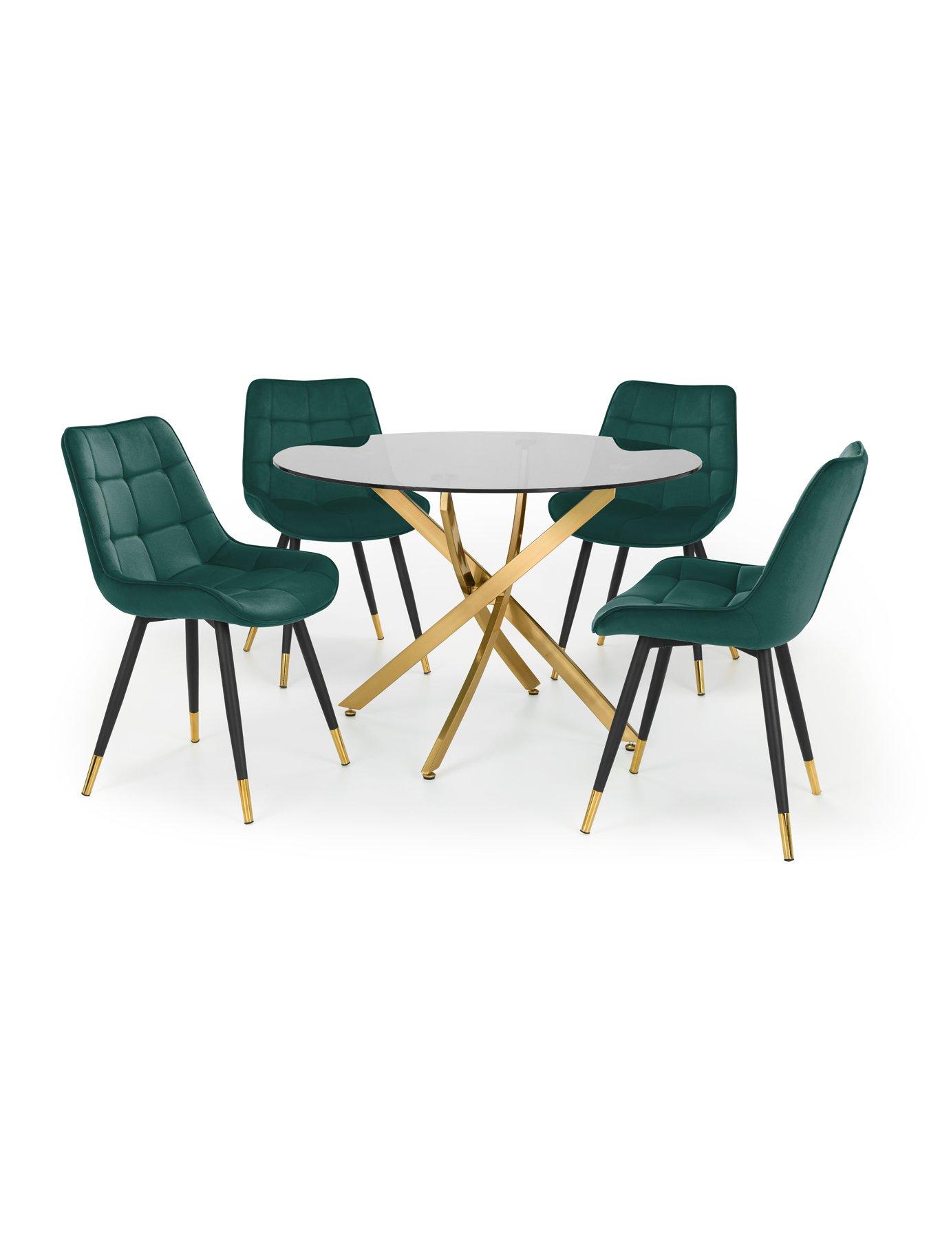 Image 4 of 5 of Julian Bowen Hadid Set of 2 Dining Chairs - Green