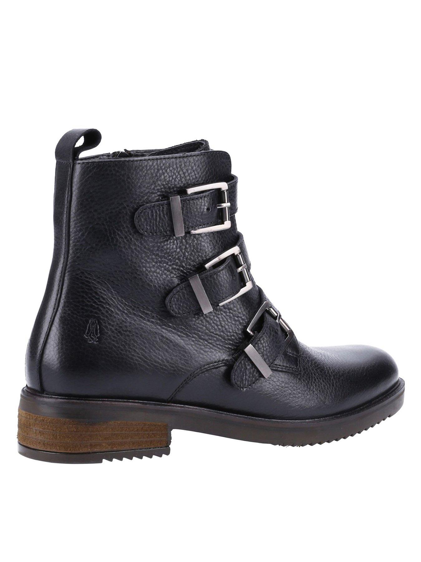 Women Pria Buckle Ankle Boots - Black
