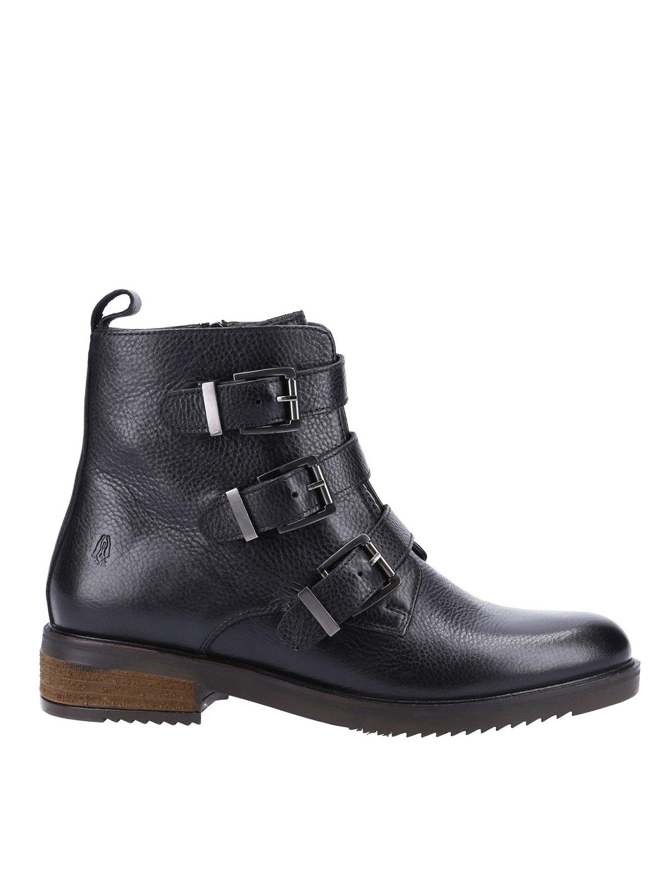 Women Pria Buckle Ankle Boots - Black