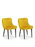  image of julian-bowen-luxe-set-of-2-velvet-dining-chairs-mustard