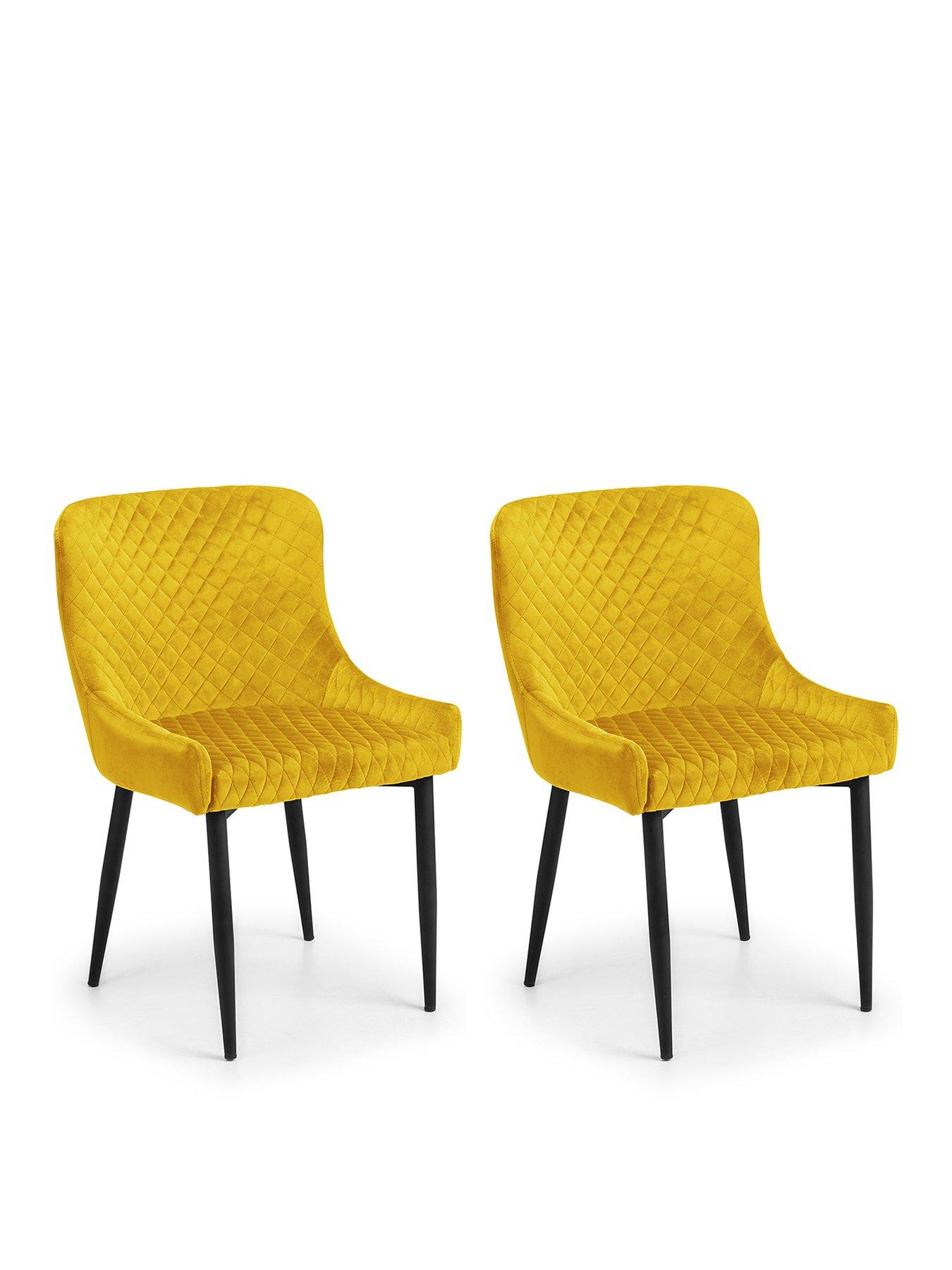 Image 2 of 4 of Julian Bowen Luxe Set of 2 Velvet Dining Chairs - Mustard