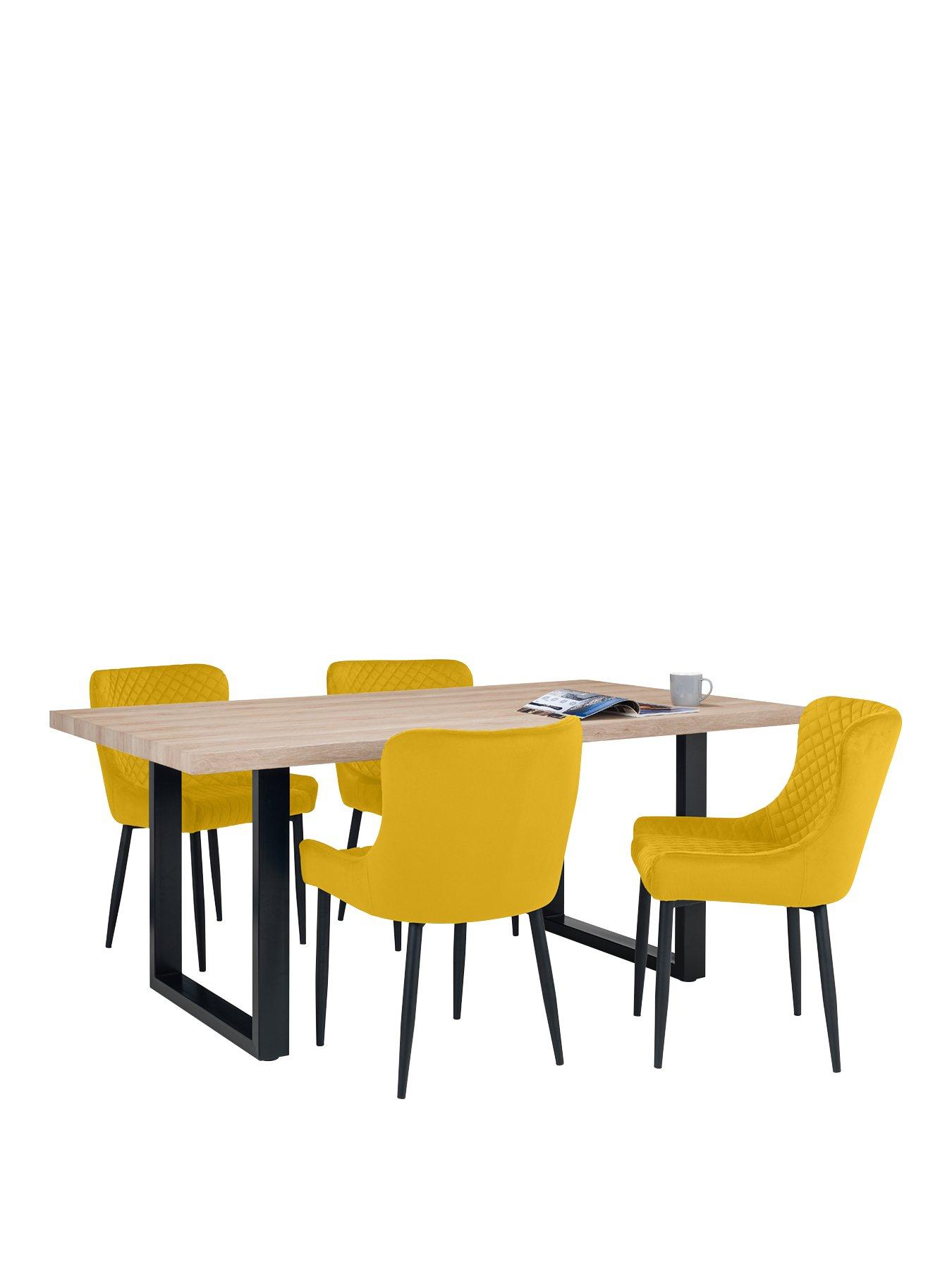 Image 3 of 4 of Julian Bowen Luxe Set of 2 Velvet Dining Chairs - Mustard