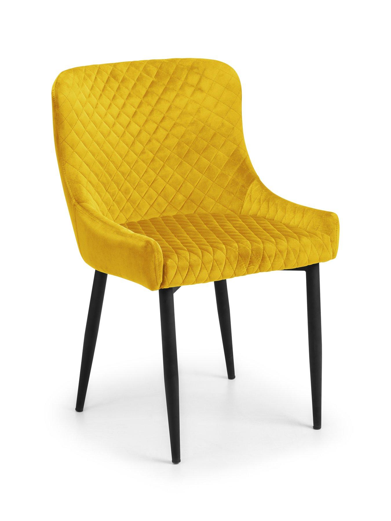 Image 4 of 4 of Julian Bowen Luxe Set of 2 Velvet Dining Chairs - Mustard