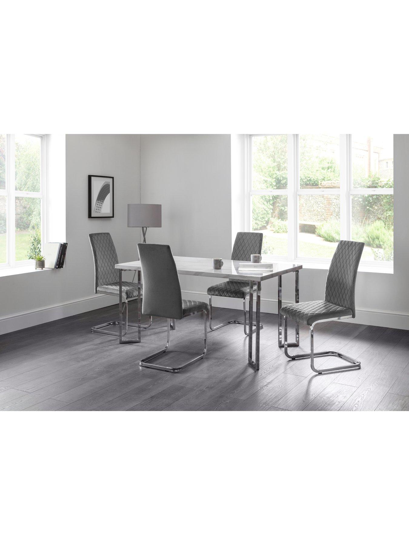 Image 1 of 4 of Julian Bowen Positano 150 cm Marble and Chrome Dining Table