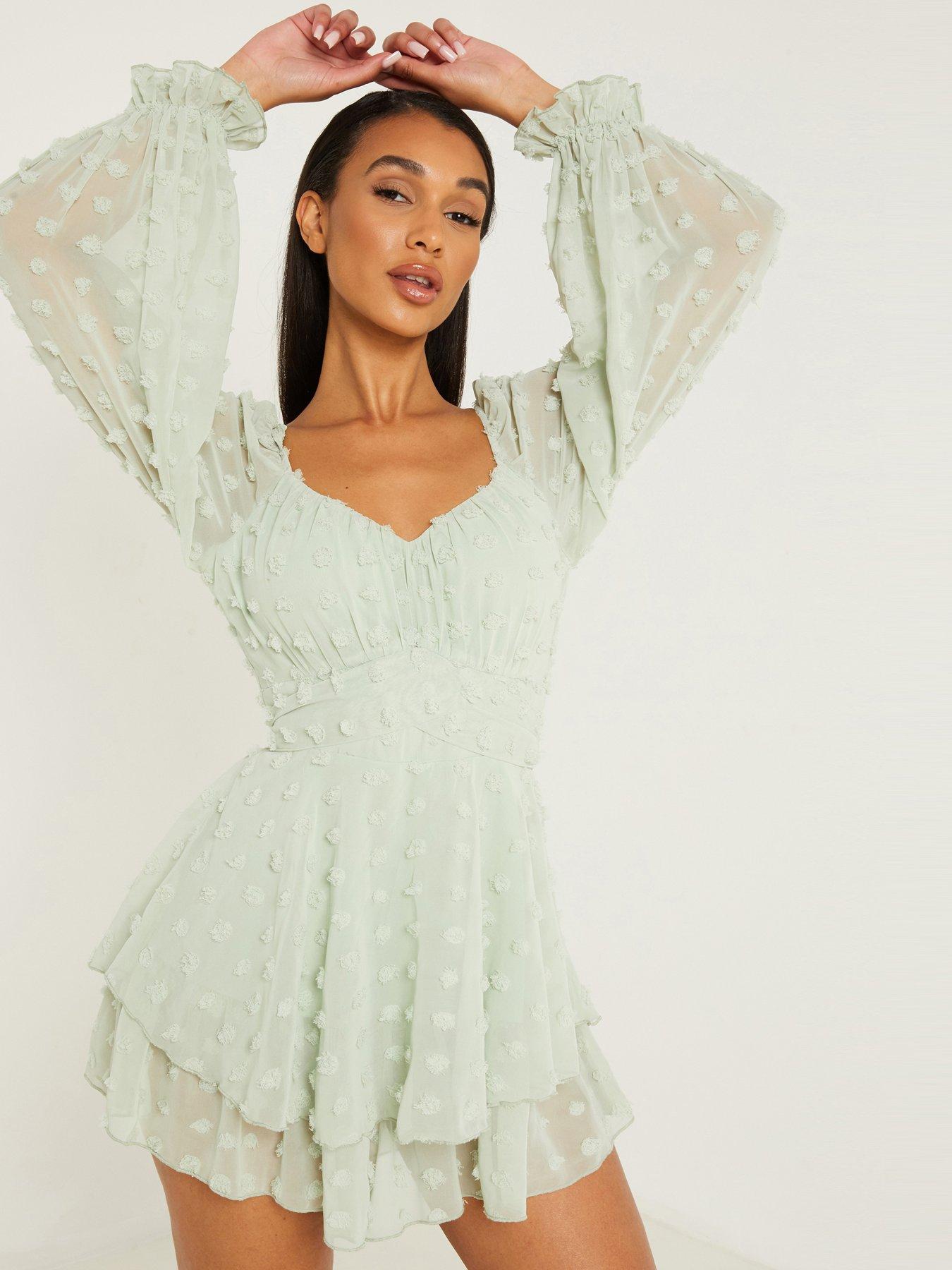 quiz green playsuit