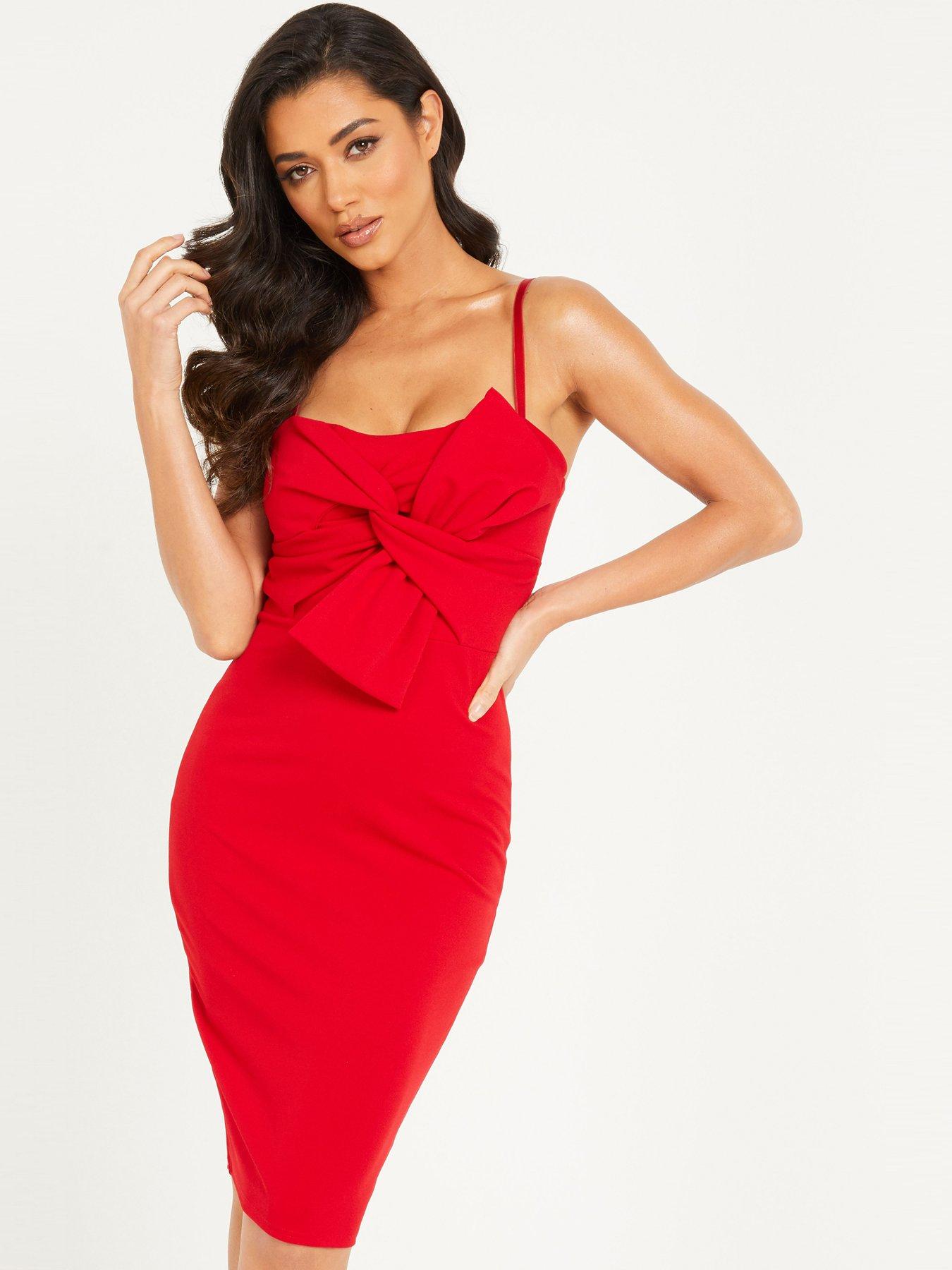 Quiz Bow Front Midi Dress very.co.uk