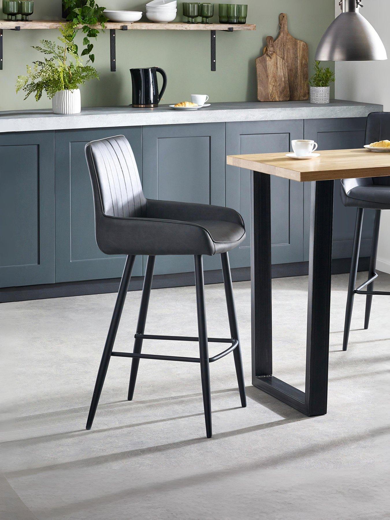 Julian Bowen Soho Faux Leather Barstool - Black
