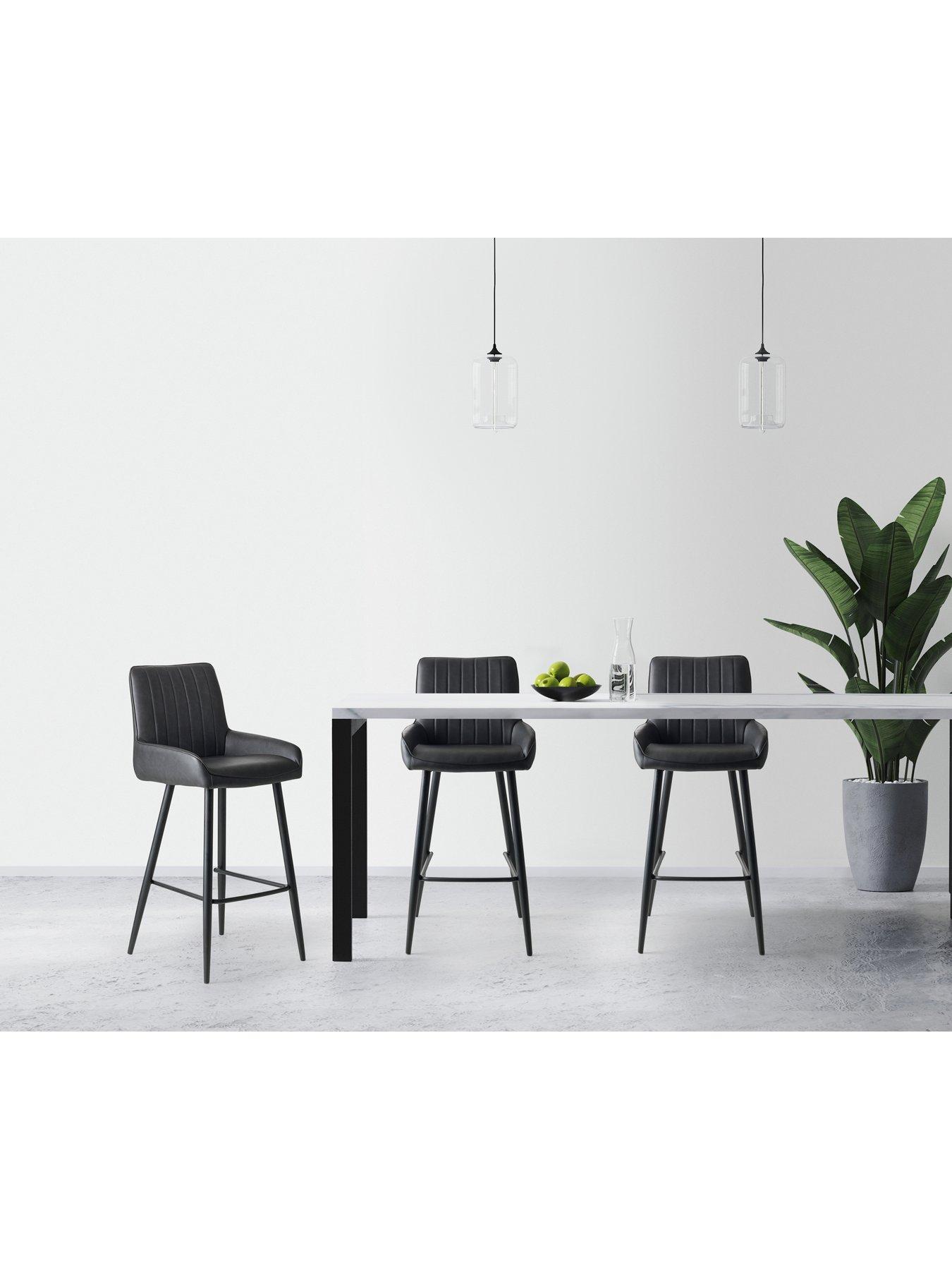 undefined Soho Faux Leather Barstool - Black