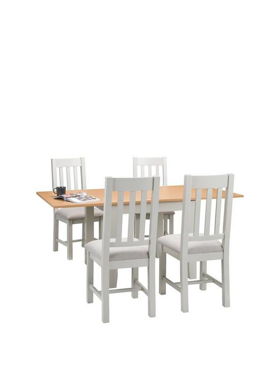 front image of julian-bowen-richmond-90-180-cm-flip-top-extending-dining-table-4-chairs