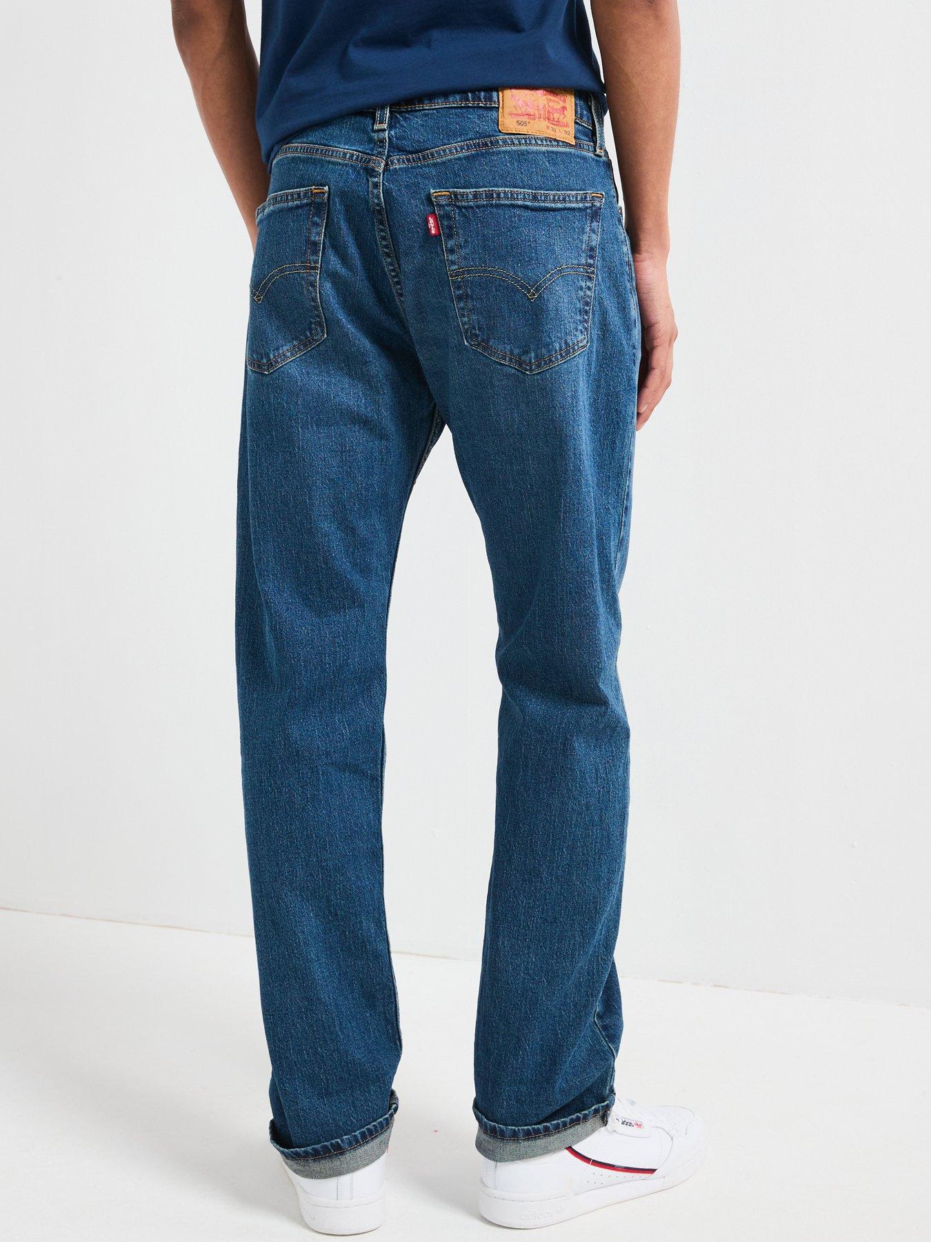 Levi's 505 Regular Fit Jeans - Sunset Down - Dark Blue | Very.co.uk