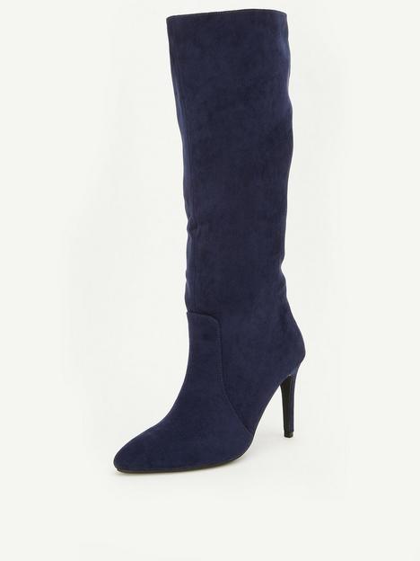 quiz-faux-suede-knee-high-boots