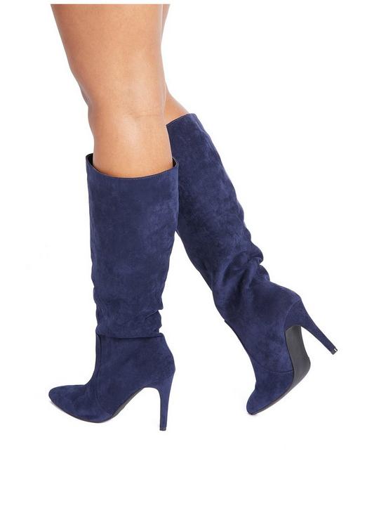 stillFront image of quiz-faux-suede-knee-high-boots