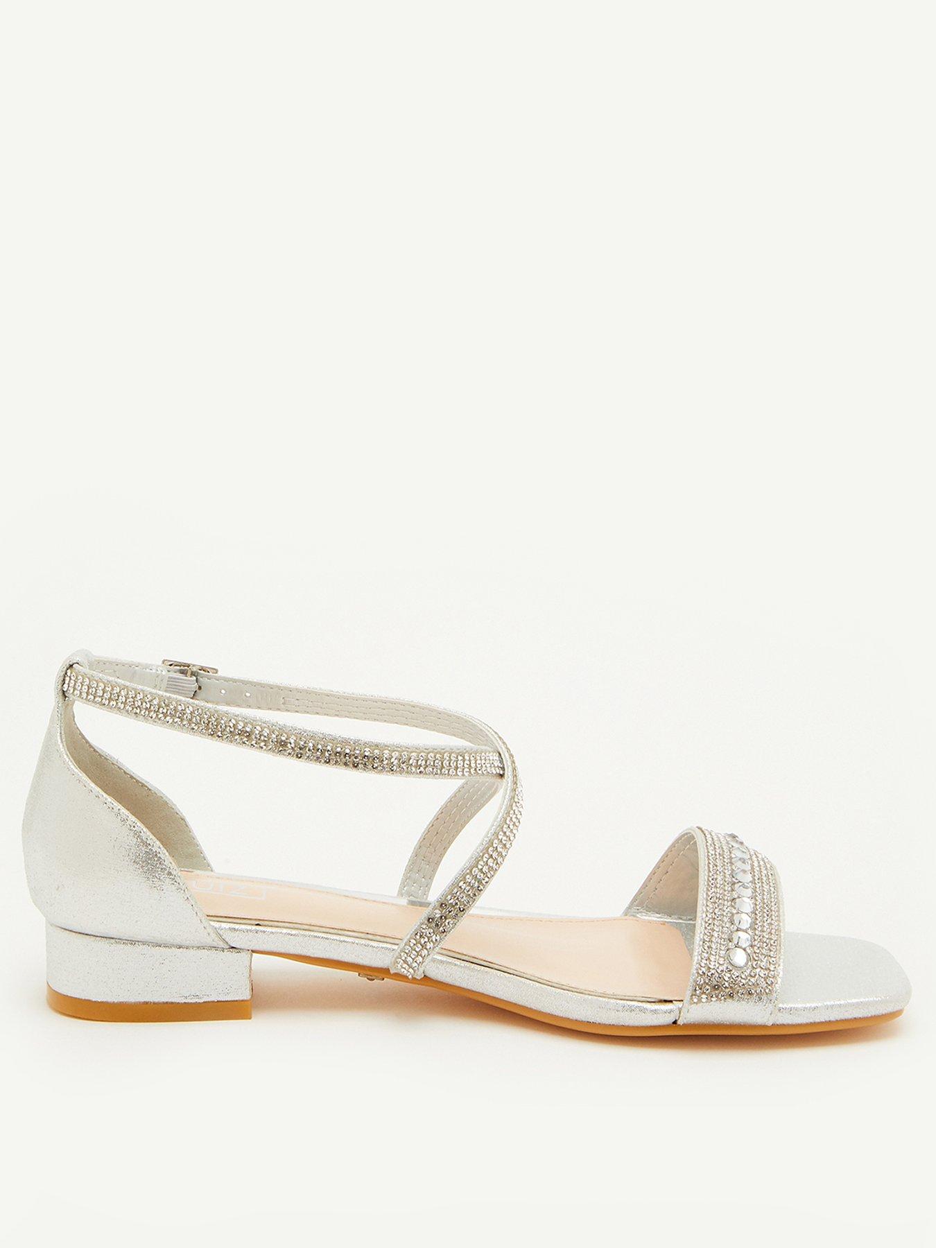 Silver clearance flat sandals