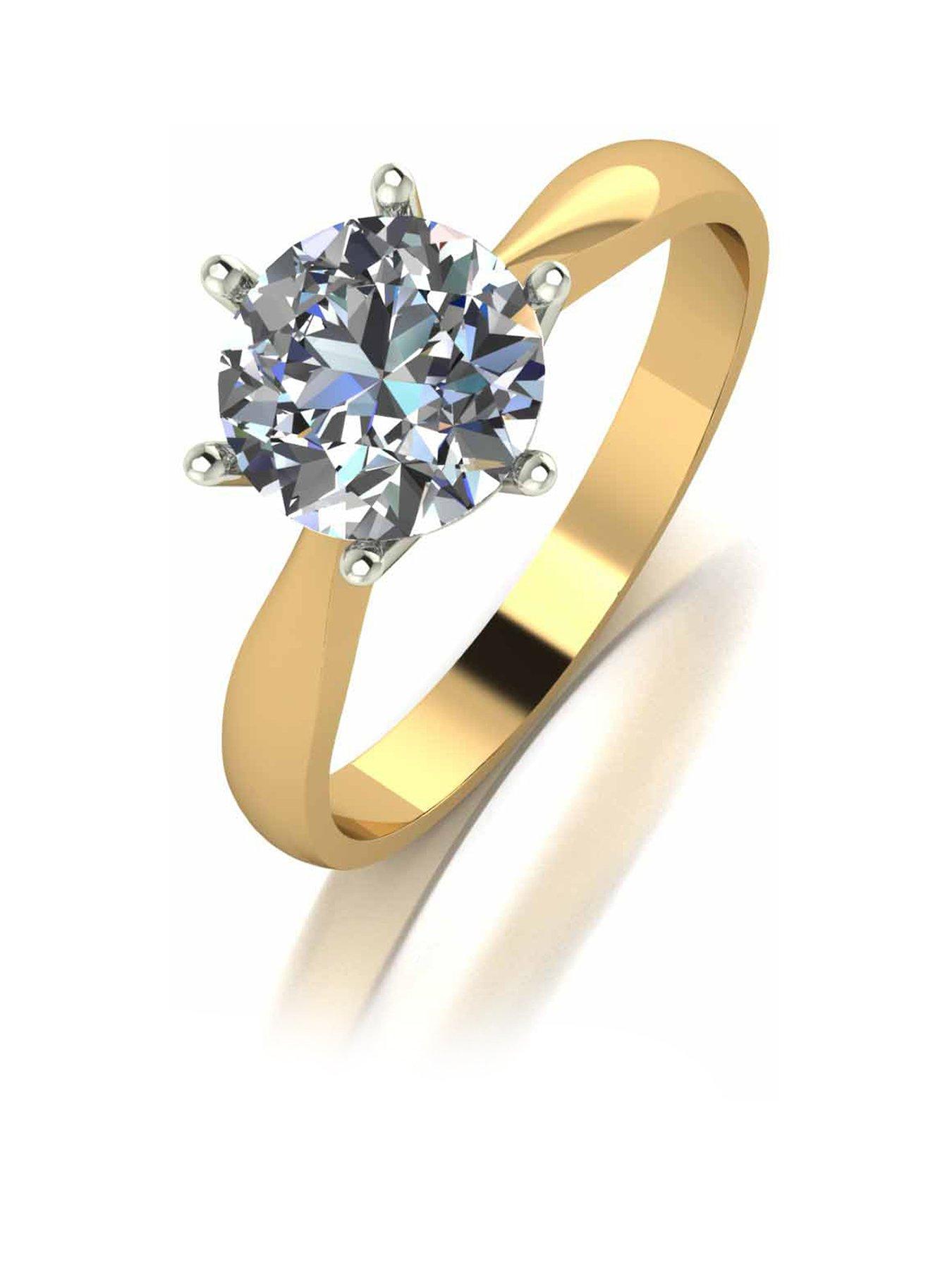 Moissanite 9ct Gold 1.50ct Eq Moissanite Solitaire Ring