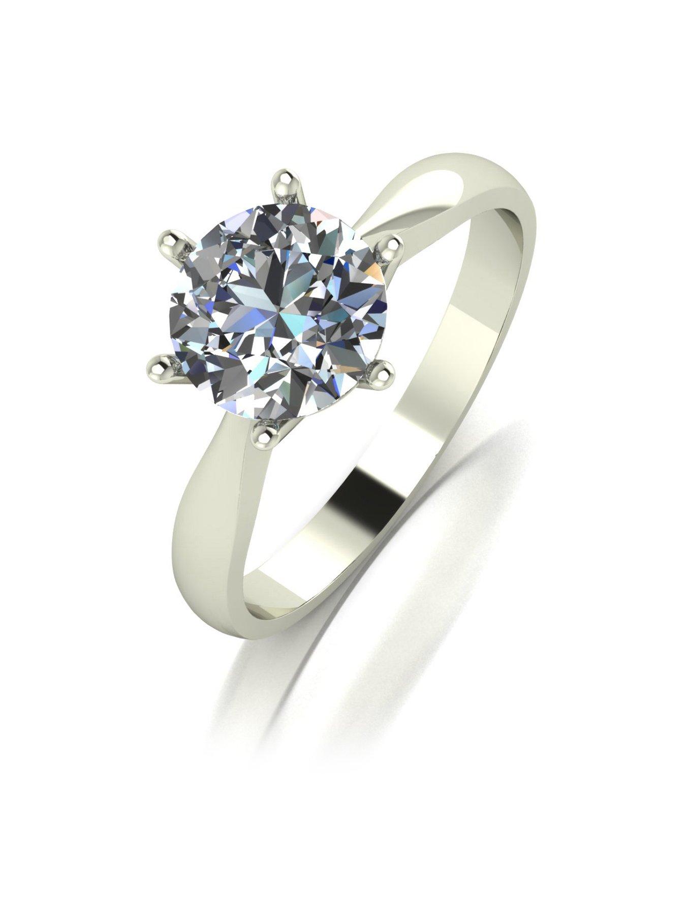 Moissanite 9ct Gold 1.50ct Eq Moissanite Solitaire Ring