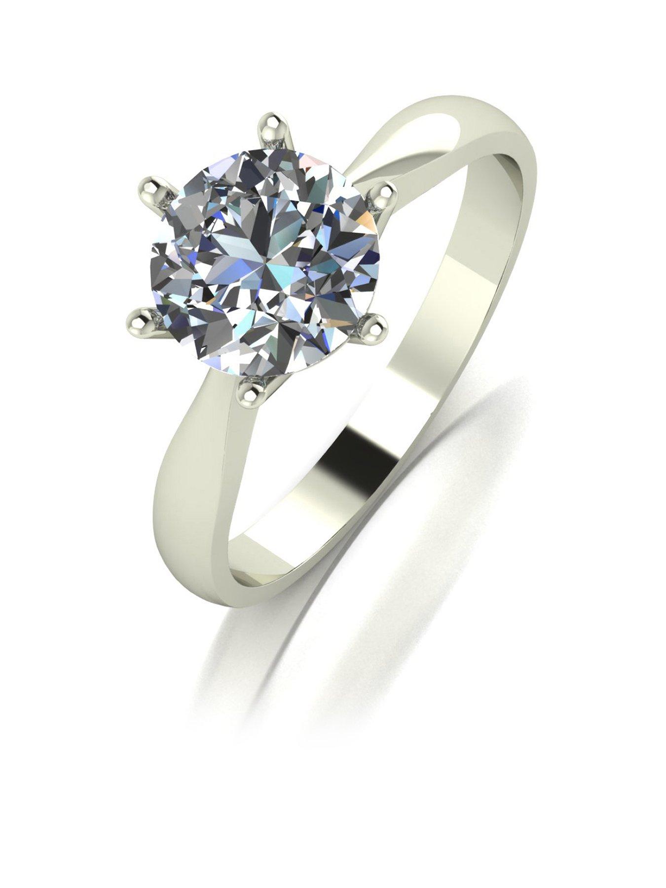 Moissanite 9ct Gold 1.50ct Eq Moissanite Solitaire Ring