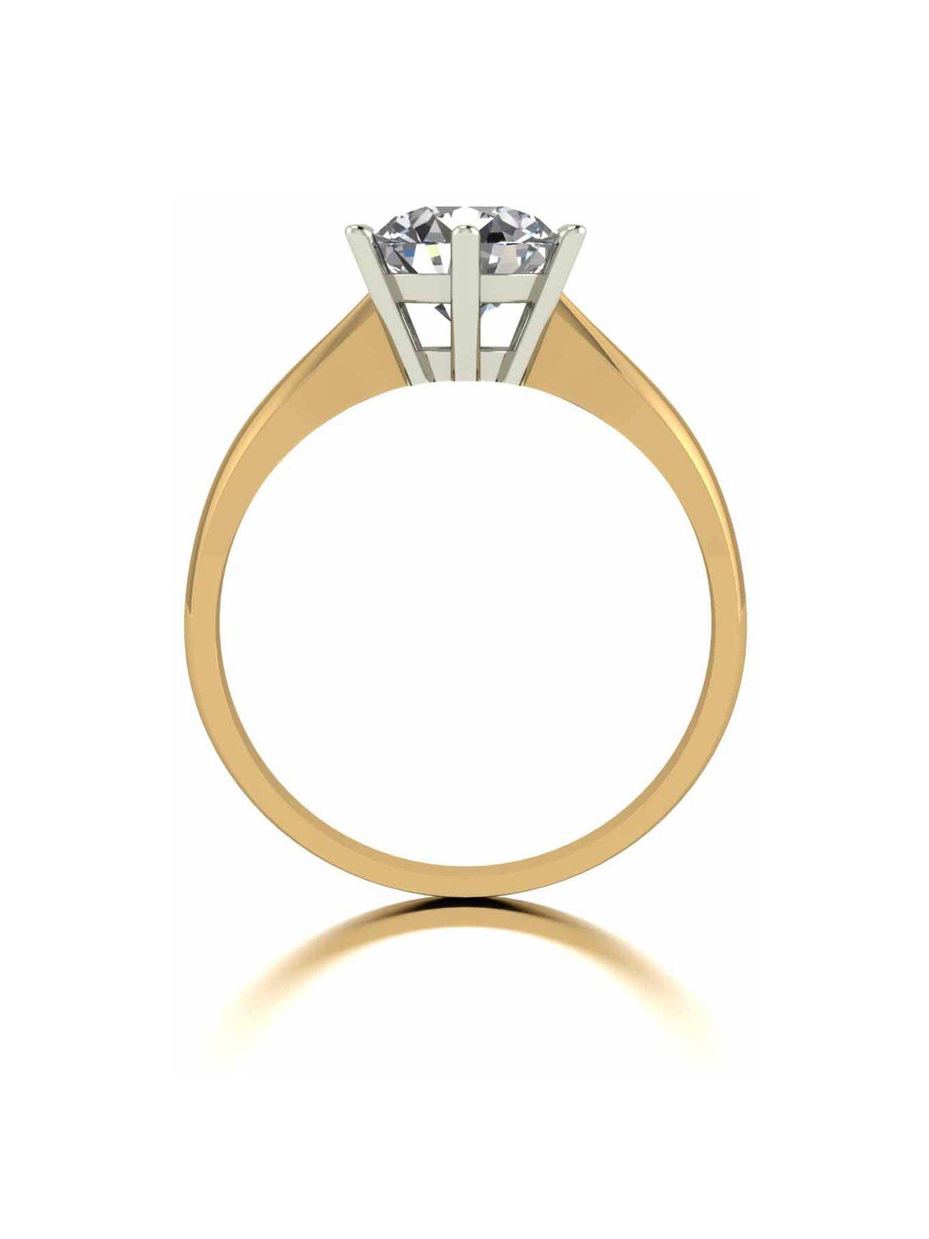 Image 2 of 5 of Moissanite 9ct Gold 1.50ct Eq Moissanite Solitaire Ring