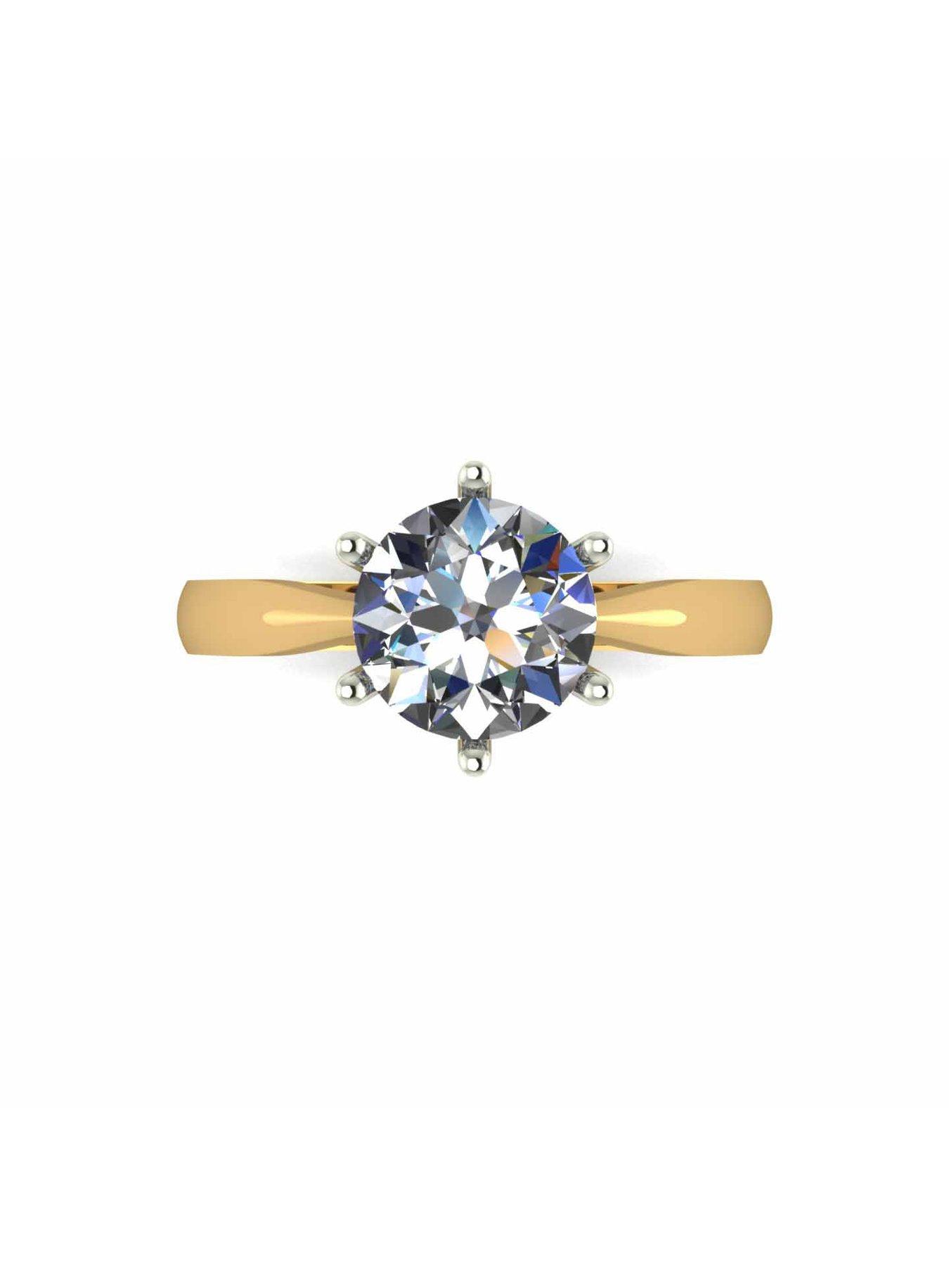 Image 4 of 5 of Moissanite 9ct Gold 1.50ct Eq Moissanite Solitaire Ring