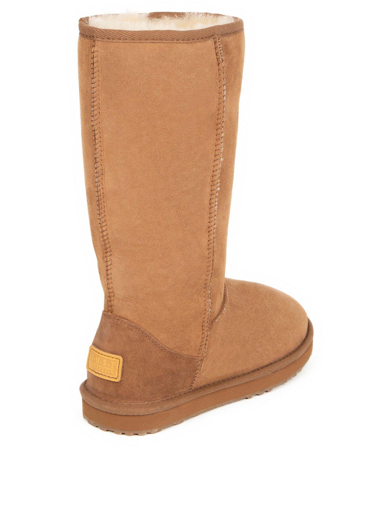 Just Sheepskin Ladies Tall Classic Sheepskin Boot - Chestnut | Very.co.uk