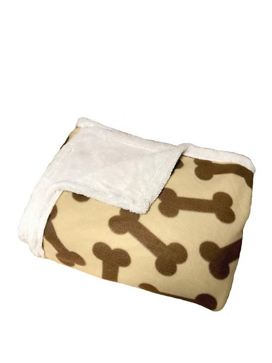 front image of bunty-boneo-pet-fleece-blanket-cream