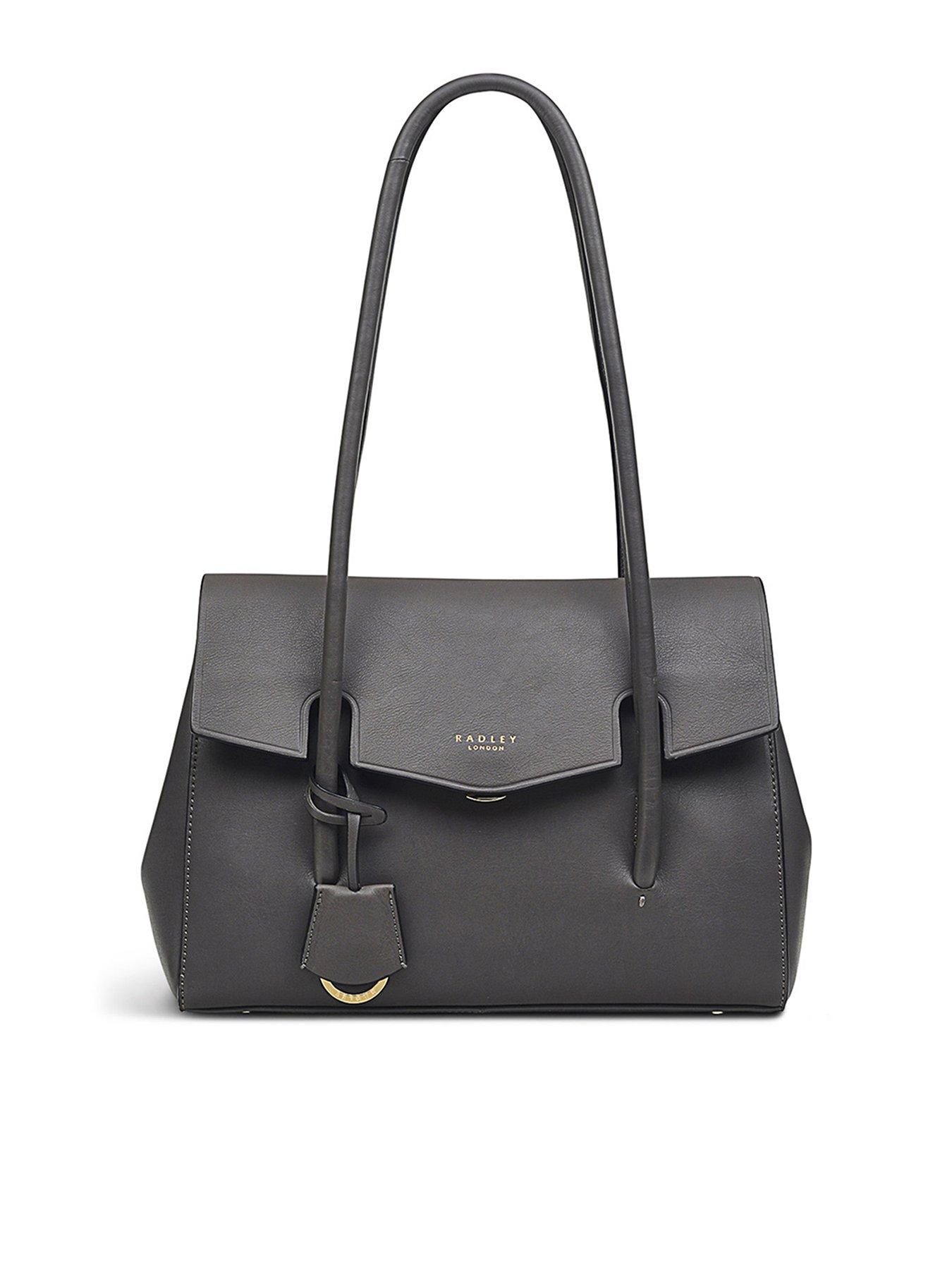  Apsley Road Leather Medium Flapover Tote Bag - Thunder