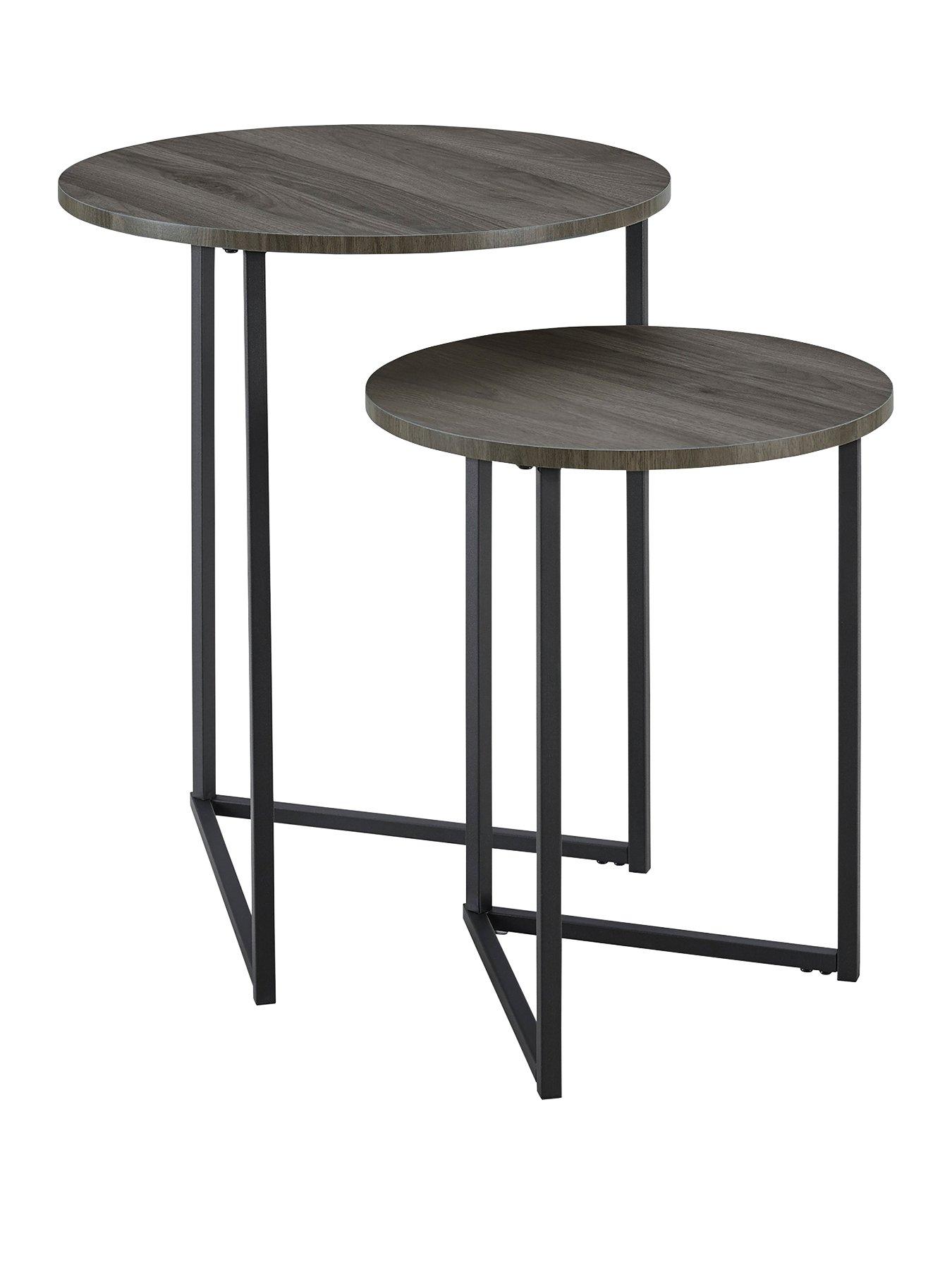 Lisburn Designs Layton Set Of 2 Nest Of Tables Grey/Black very.co.uk