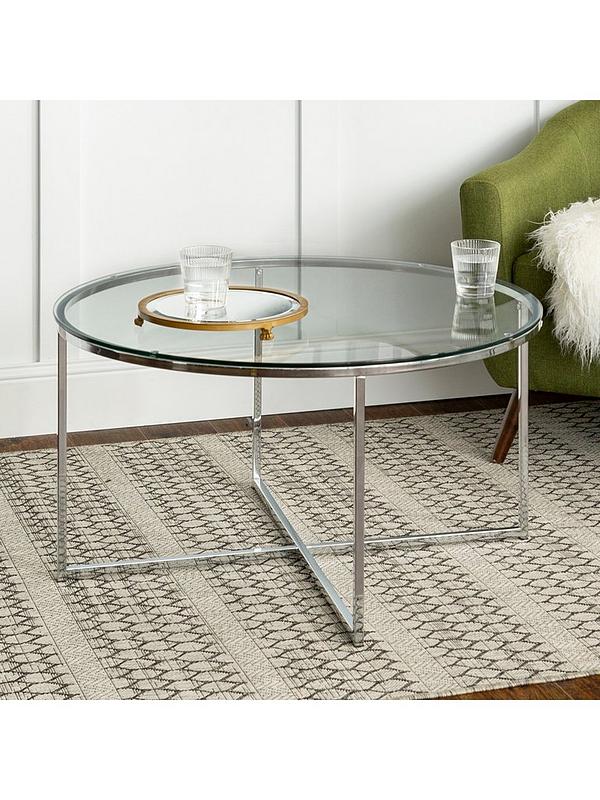 Lisburn Designs Ogden Coffee Table, Silver Round Side Table Uk