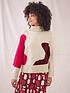  image of white-stuff-abstract-wool-mix-funnel-neck-jumper-plum