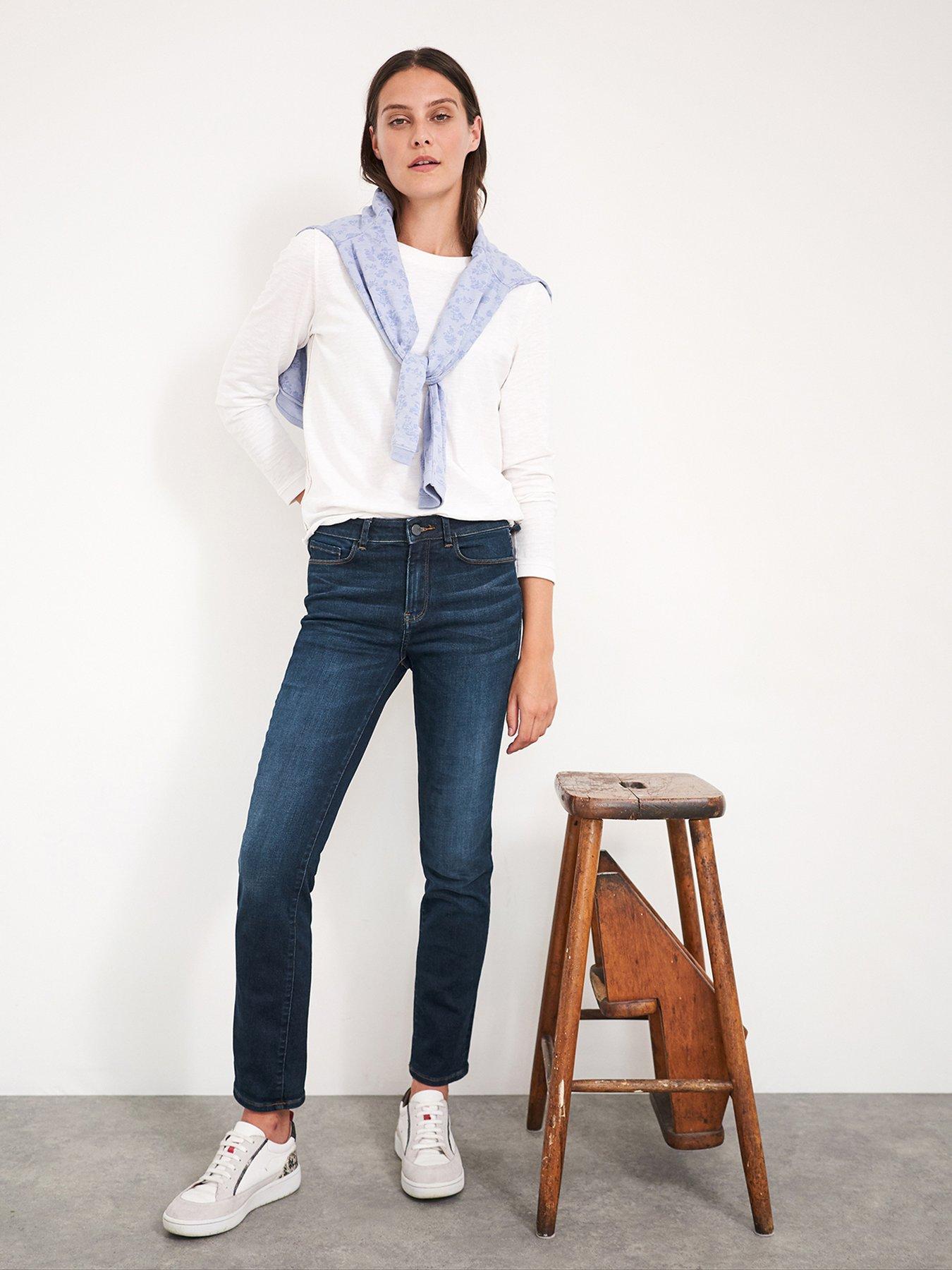 Women Straight Jeans -mid Denim