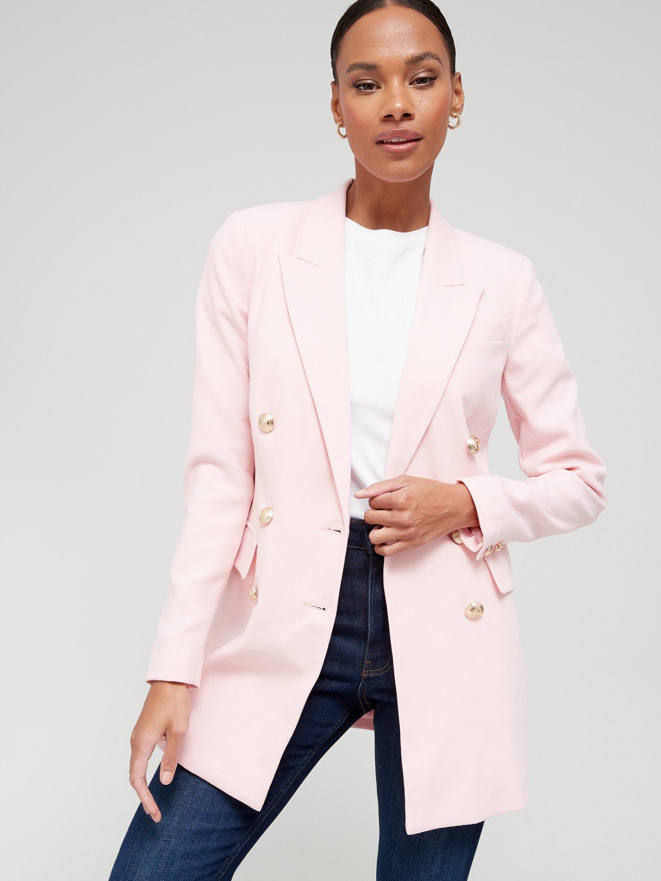 V by Very Longline Military Jacket - Pink | Very.co.uk