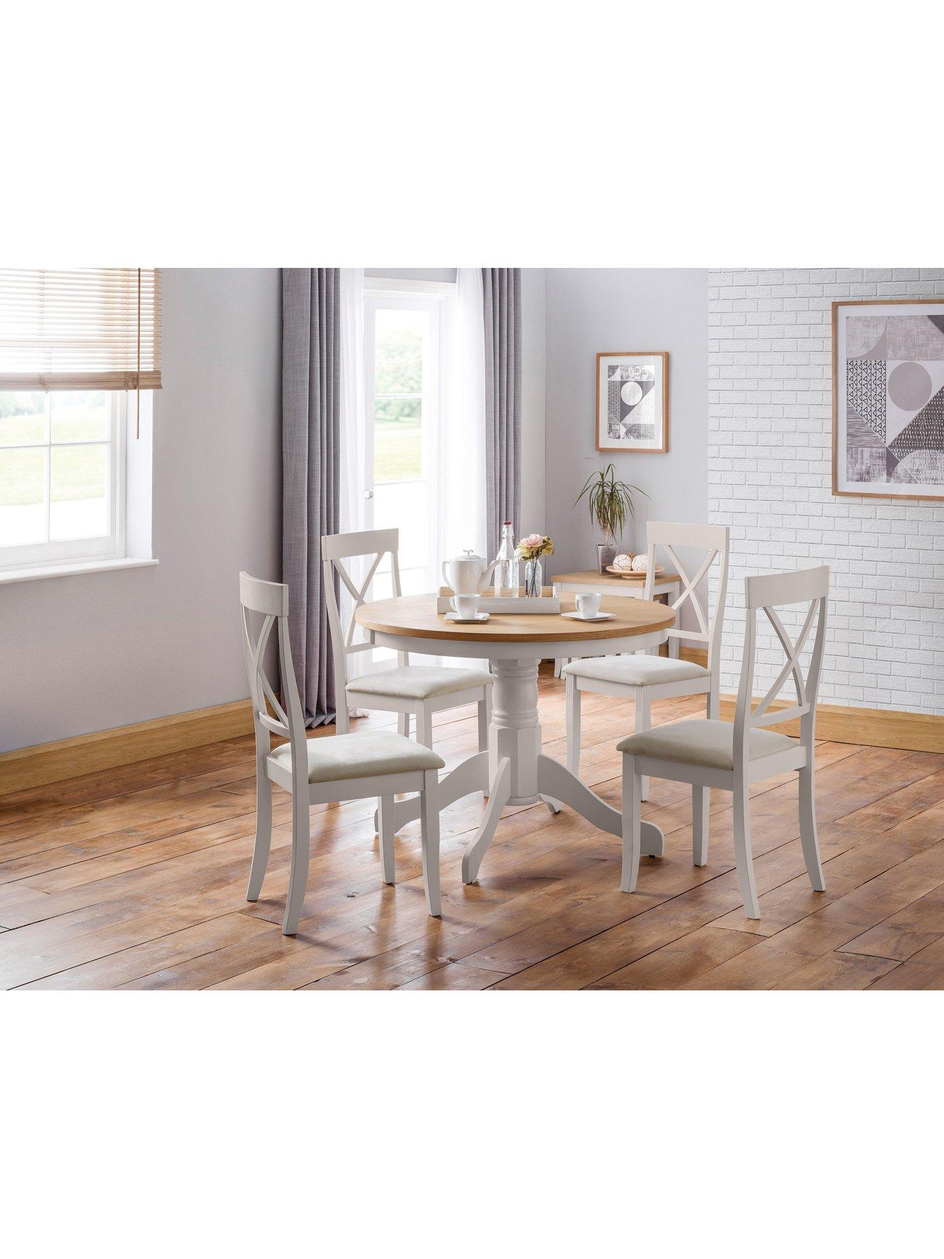 Julian Bowen Davenport 106 cm Round Pedestal Table - Grey/Oak