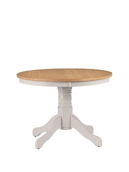 Julian Bowen Davenport 106 Cm Round Pedestal Table - Grey/Oak