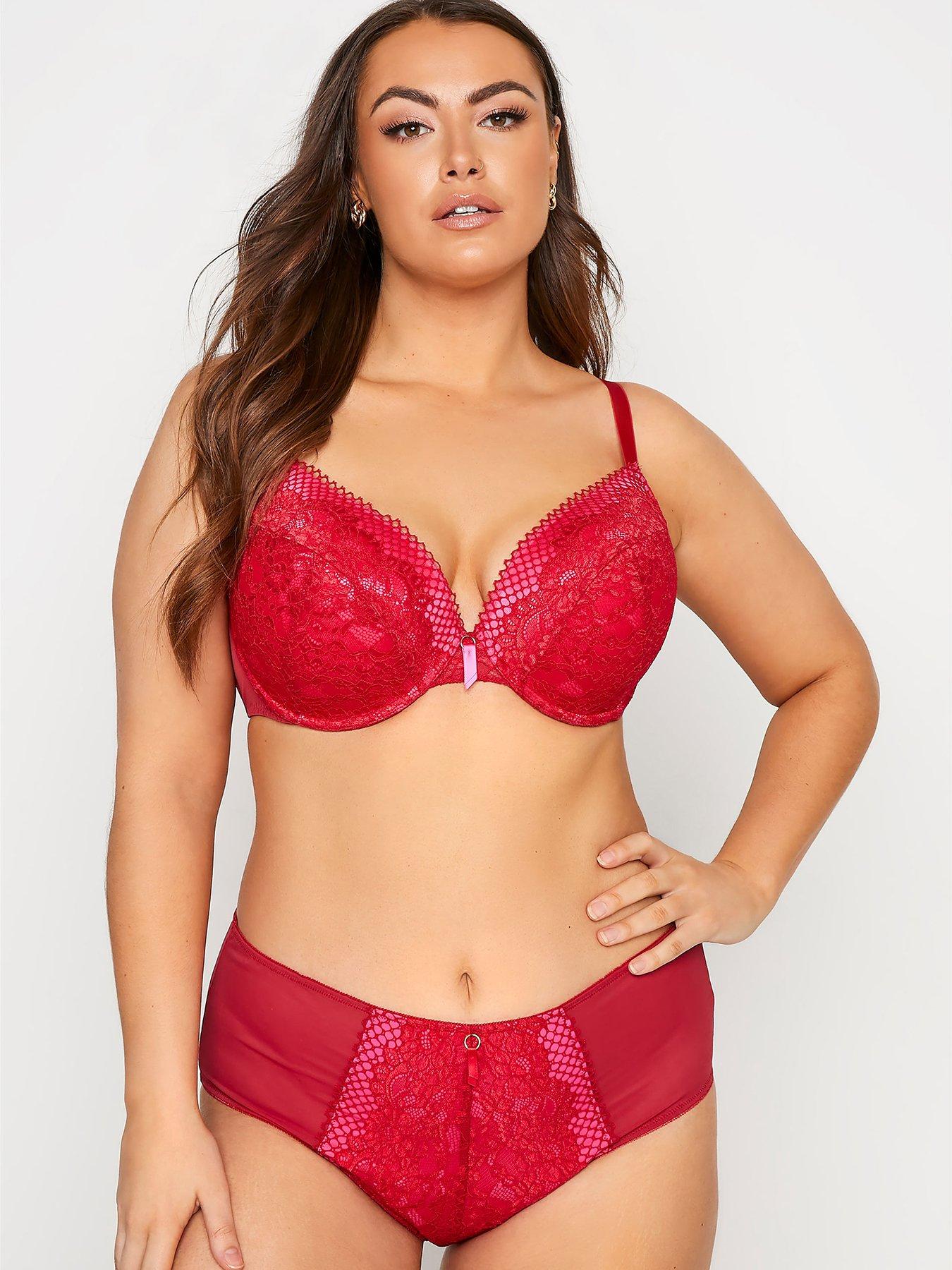 Plus Size Contrast Lace Underwire Full Coverage Sexy Bra