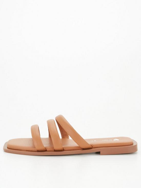 front image of v-by-very-wide-fit-strappy-slider-sandal-tan