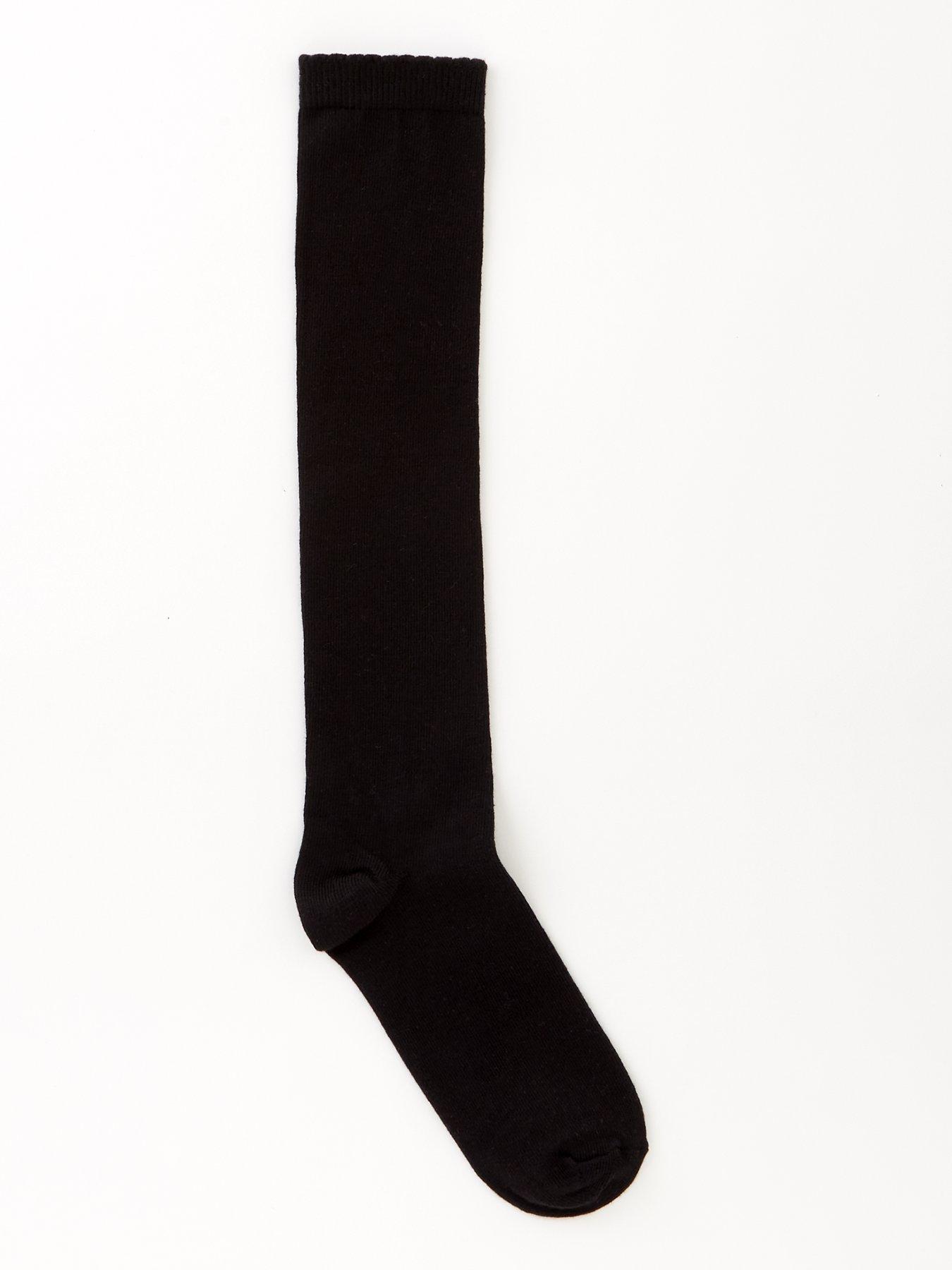 Image 2 of 3 of The Very Collection Girls 2 Pack Over The Knee Socks - Black
