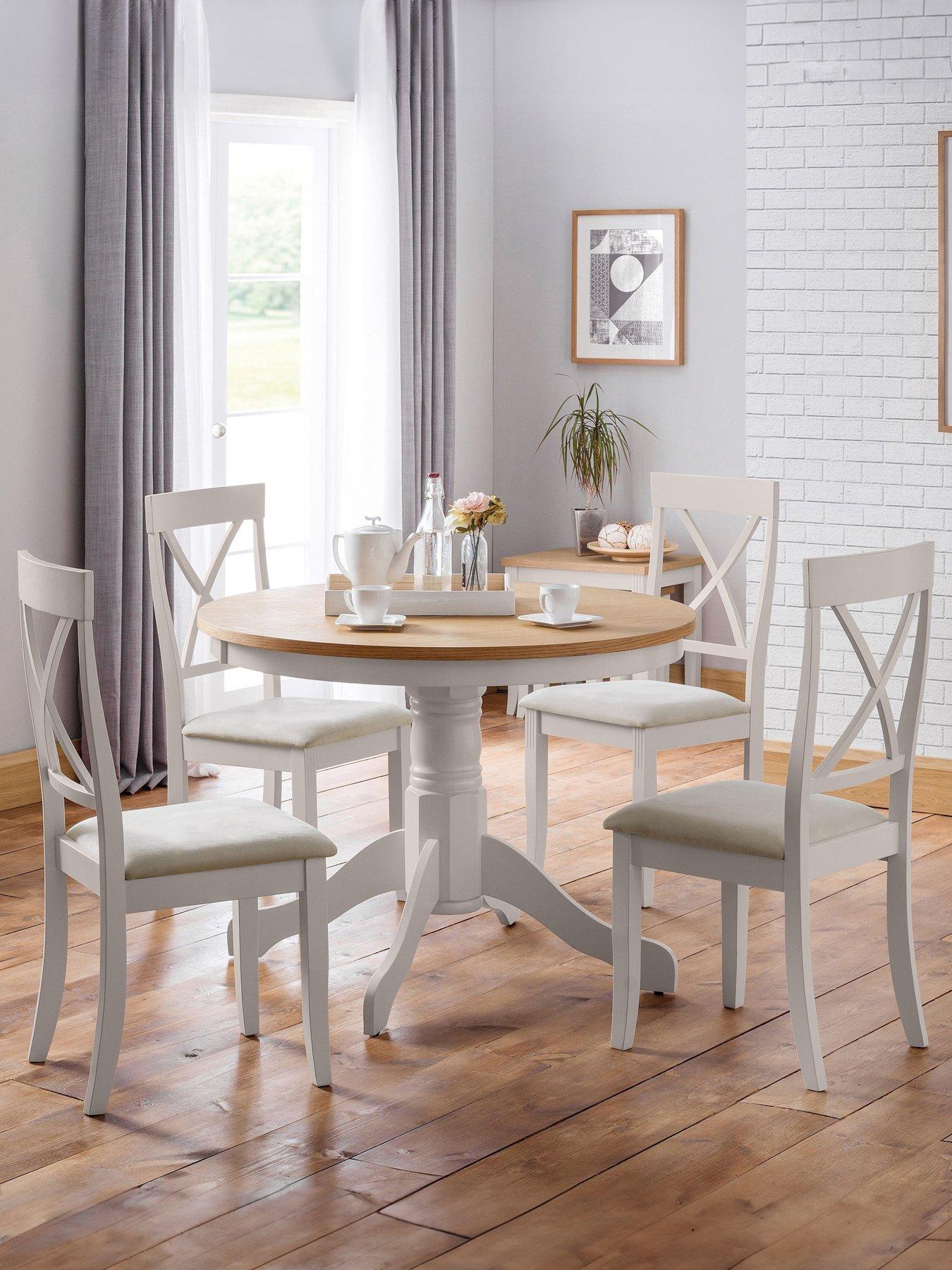 undefined Davenport 106 cm Round Dining Table + 4 Chairs  - Grey/Oak