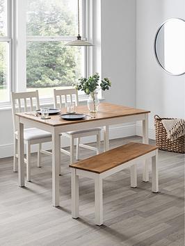 Product photograph of Julian Bowen Coxmoor 118 Cm Solid Oak Dining Table from very.co.uk