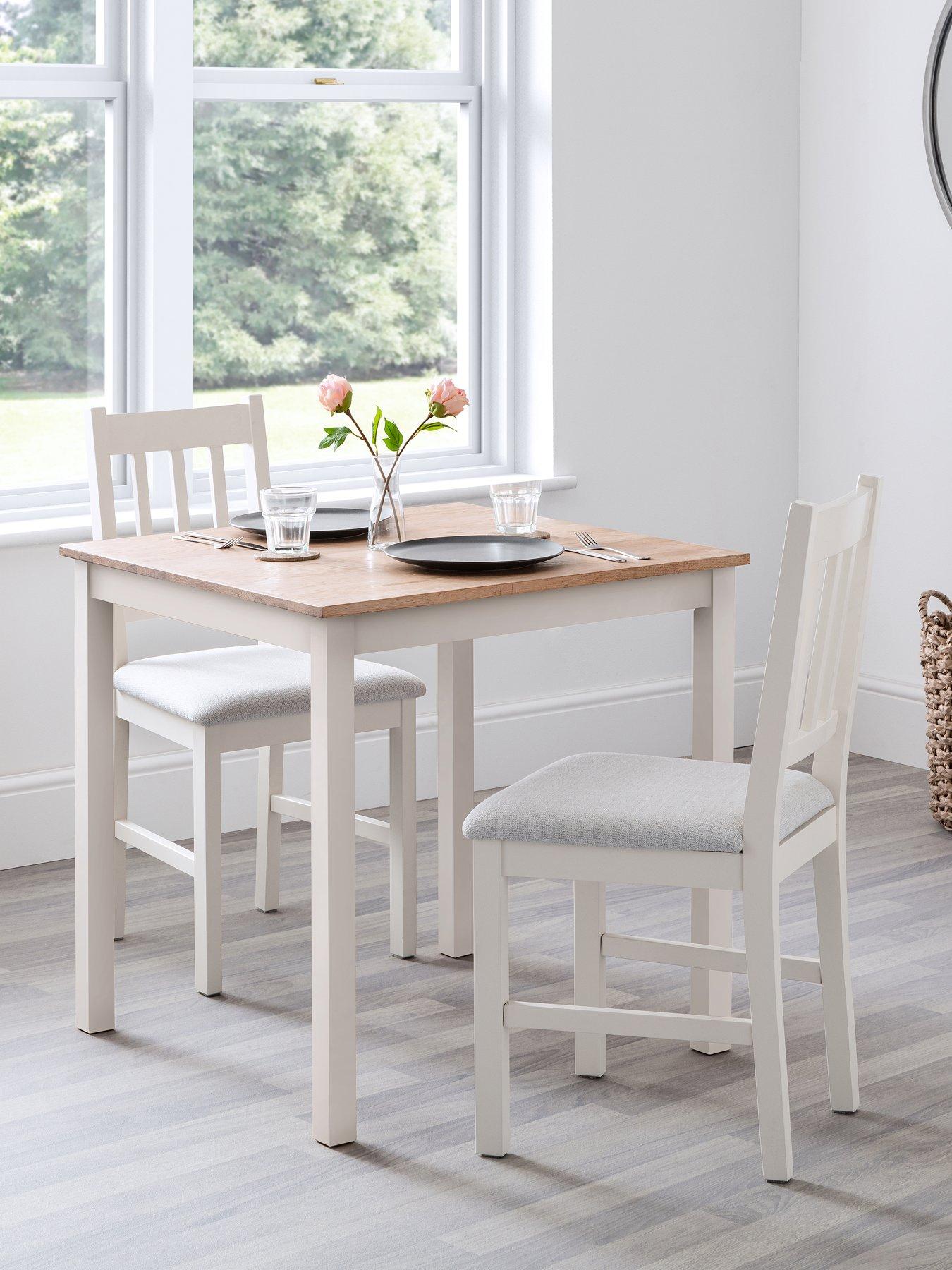 undefined Coxmoor 75 cm Solid Oak Square Dining Table - White/Oak
