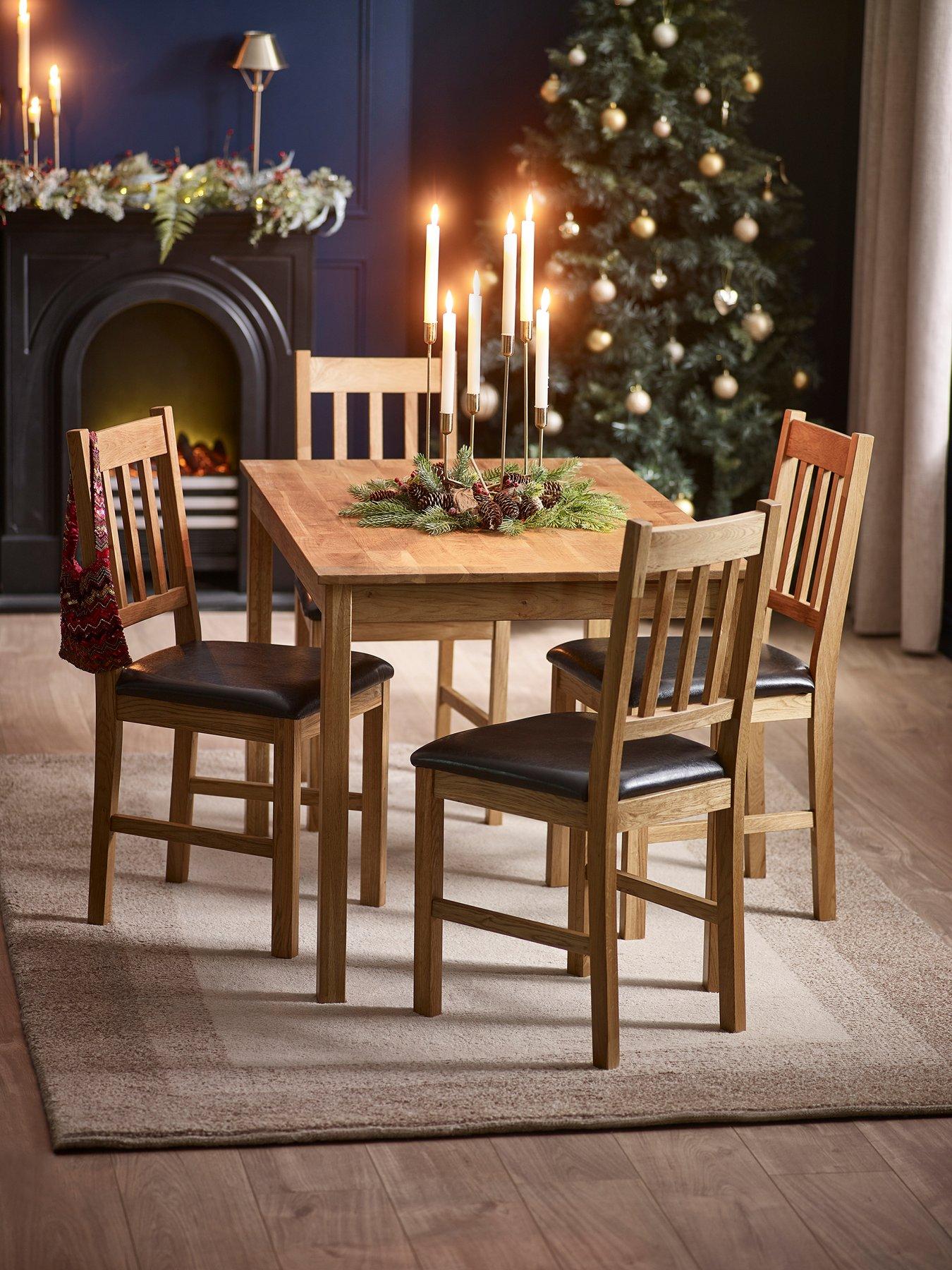 Julian Bowen Coxmoor Set of 2 Solid Oak Dining Chairs - Oak
