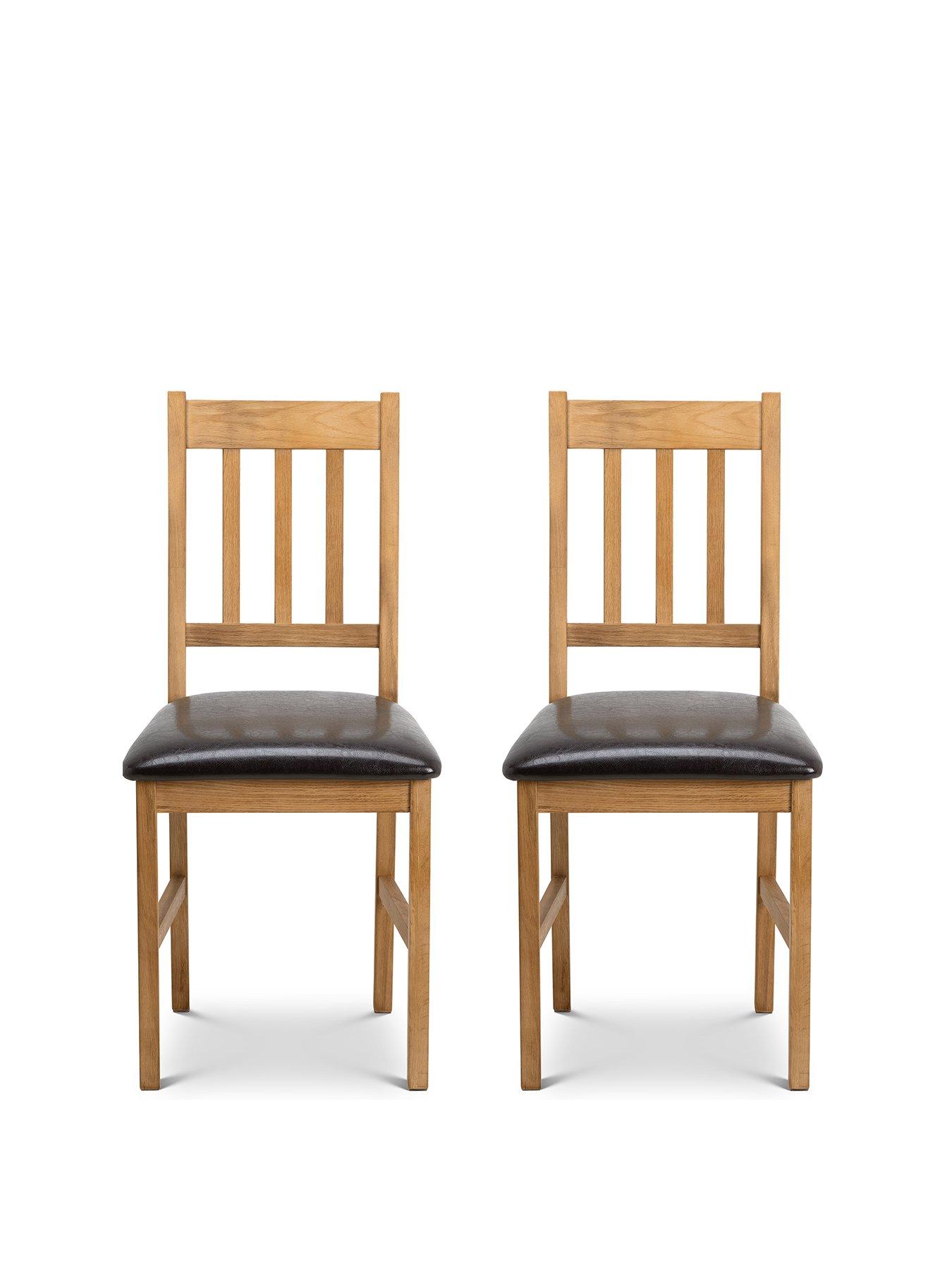 Product photograph of Julian Bowen Coxmoor Set Of 2 Solid Oak Dining Chairs - Oak from very.co.uk