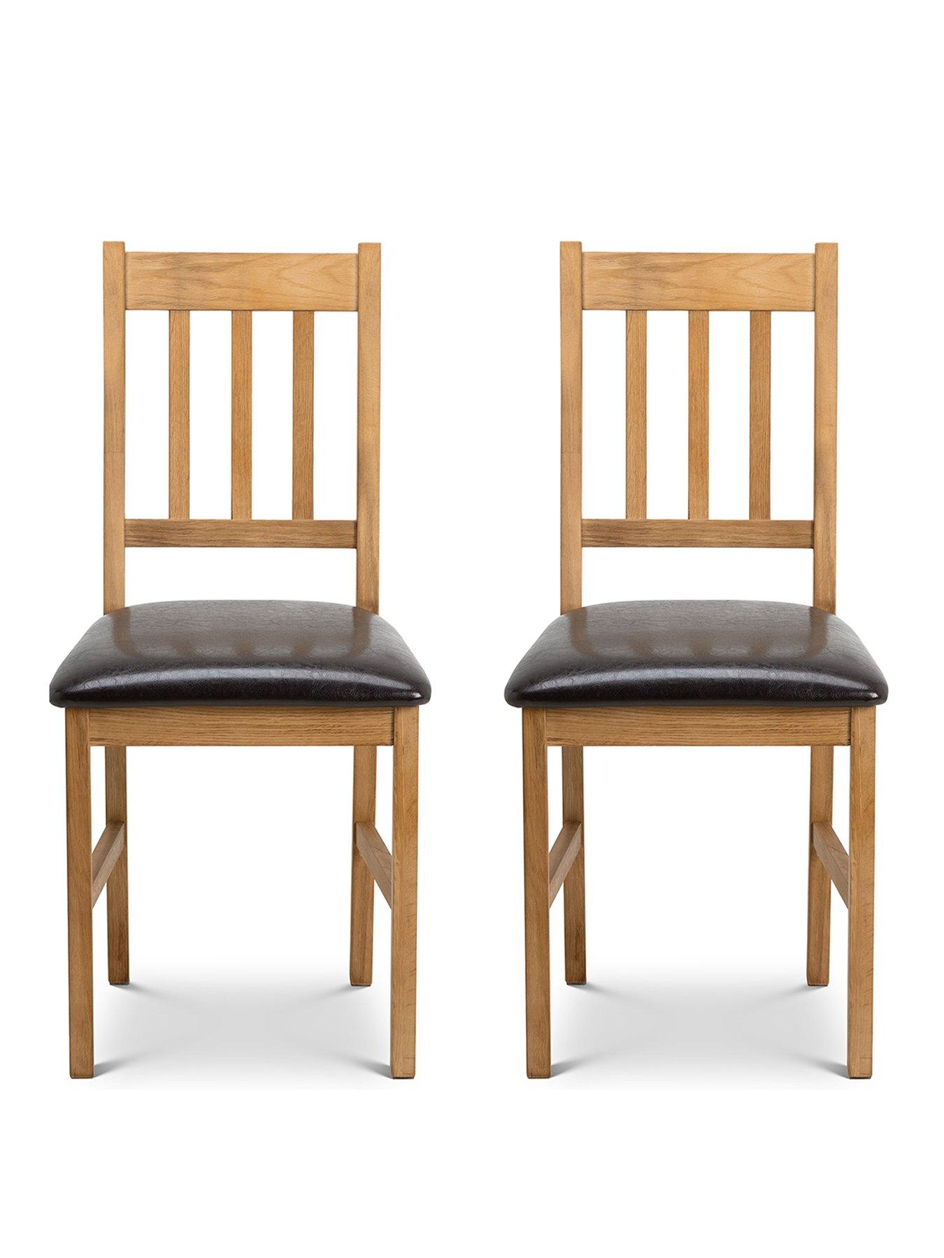 Image 2 of 4 of Julian Bowen Coxmoor Set of 2 Solid Oak Dining Chairs - Oak