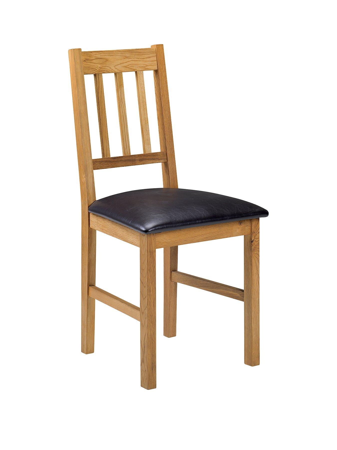 Image 3 of 4 of Julian Bowen Coxmoor Set of 2 Solid Oak Dining Chairs - Oak