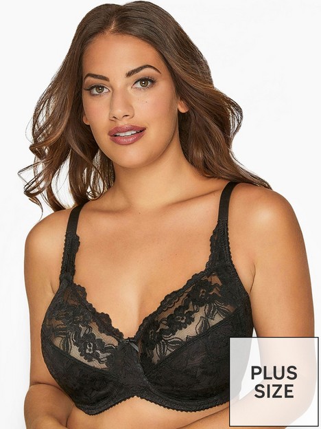 yours-clothing-black-stretch-lace-underwire-bra