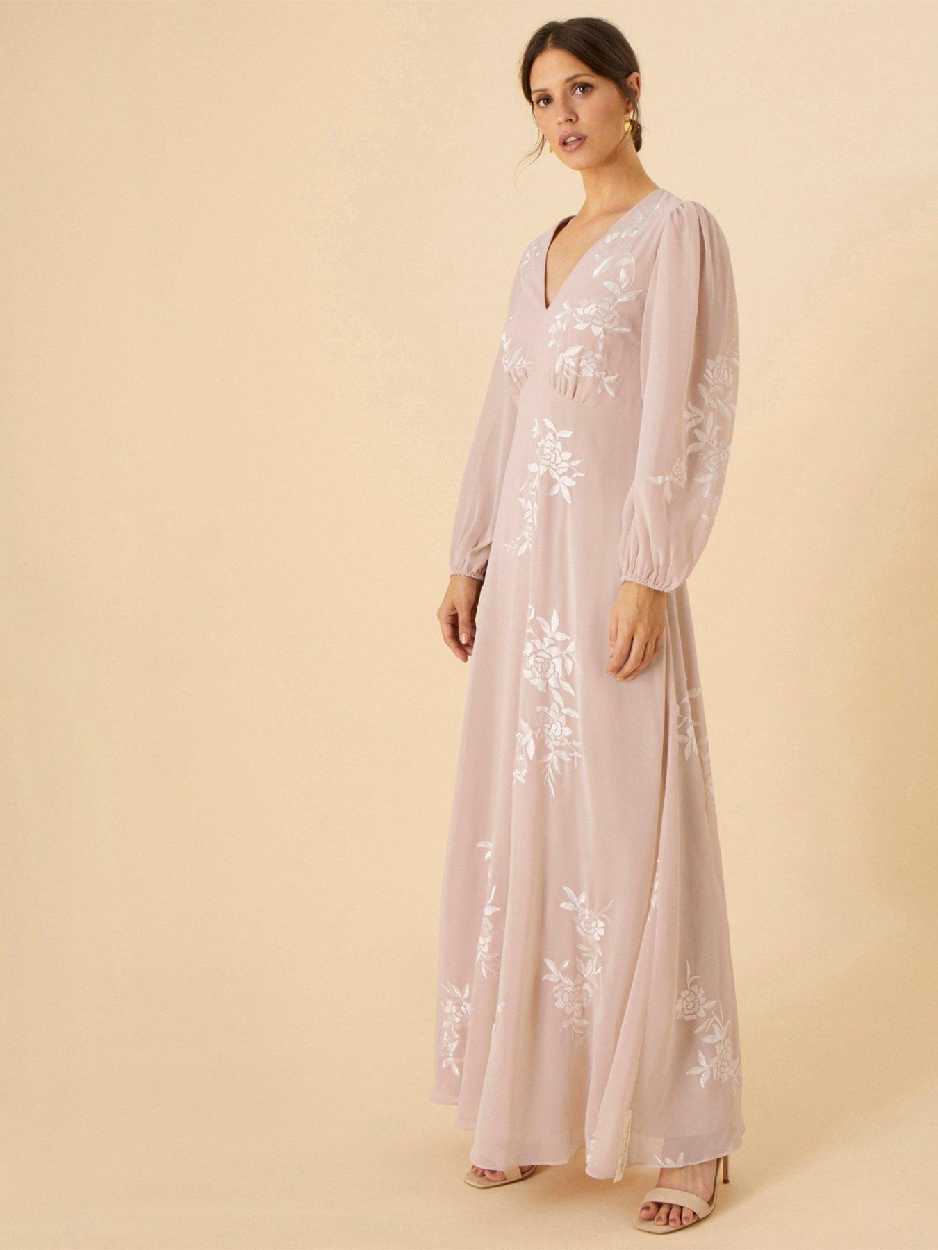  Sustainable Embroidered Maxi Dress - Nude
