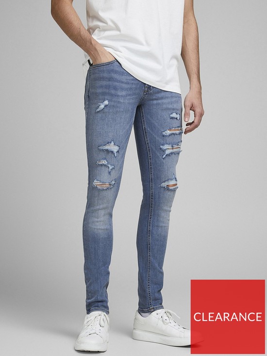front image of jack-jones-liam-skinny-fit-ripped-jeans