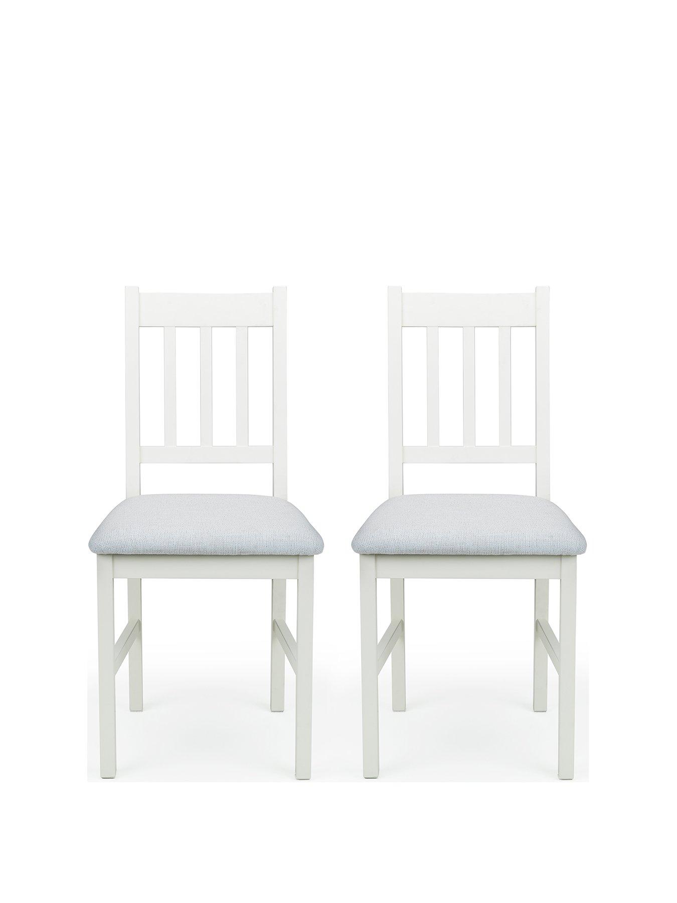 Product photograph of Julian Bowen Coxmoor Set Of 2 Solid Oak Dining Chairs - Ivory from very.co.uk